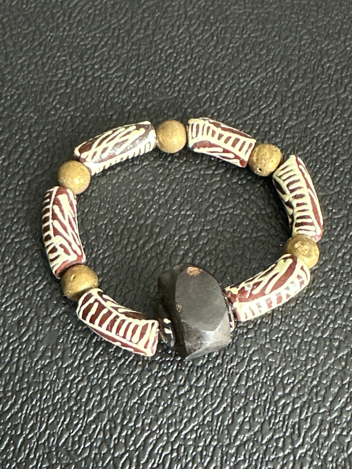 EbonySeries #1 - African Glass Krobo Trade Beads for Men and Women