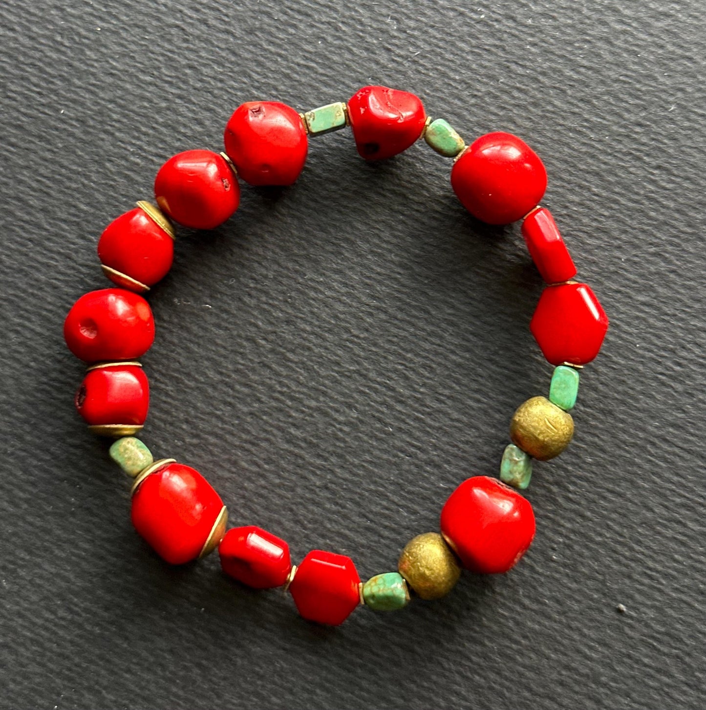 Unisex Handmade Beaded Bracelets featuring Bamboo Coral, Turquoise, Agate Beads