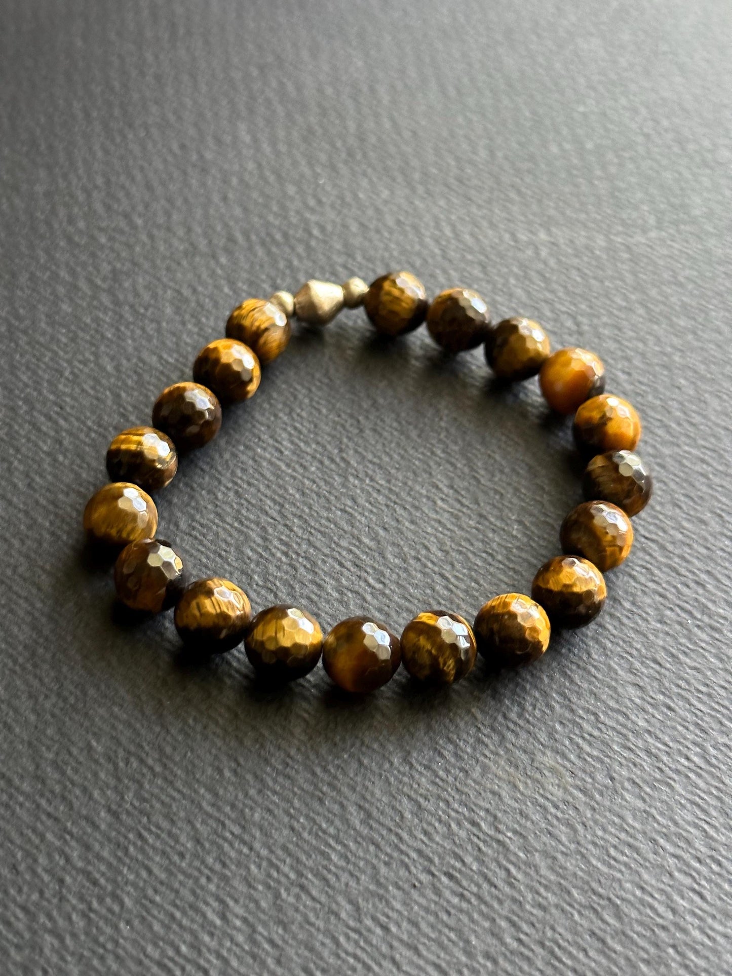 Tiger’s Eye Bracelet with Ethiopian Silver Accent Beads