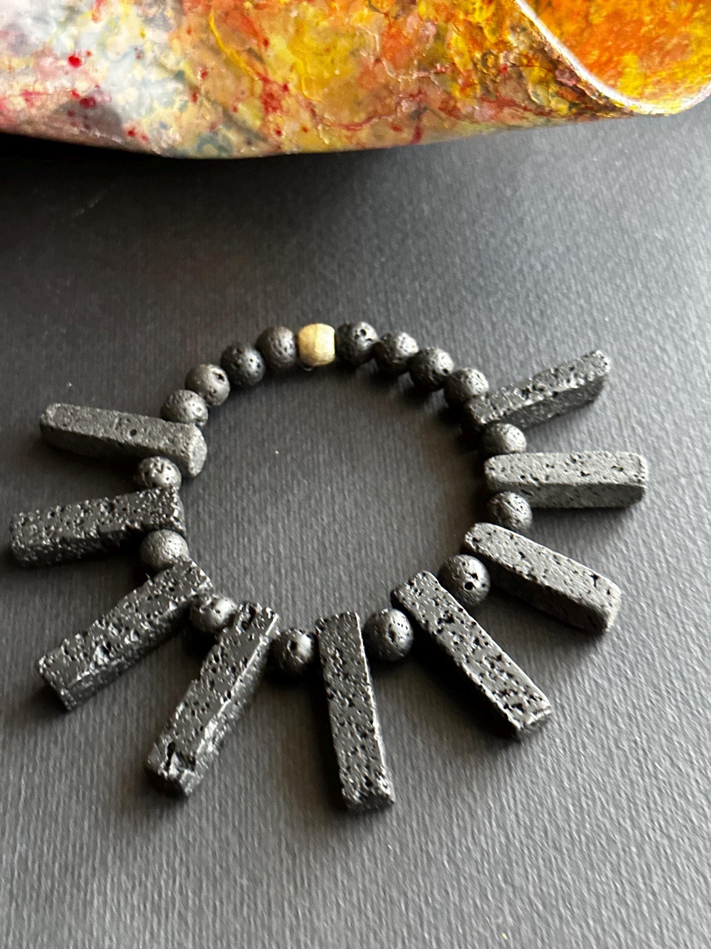 Lava Stone Stackable Bracelet