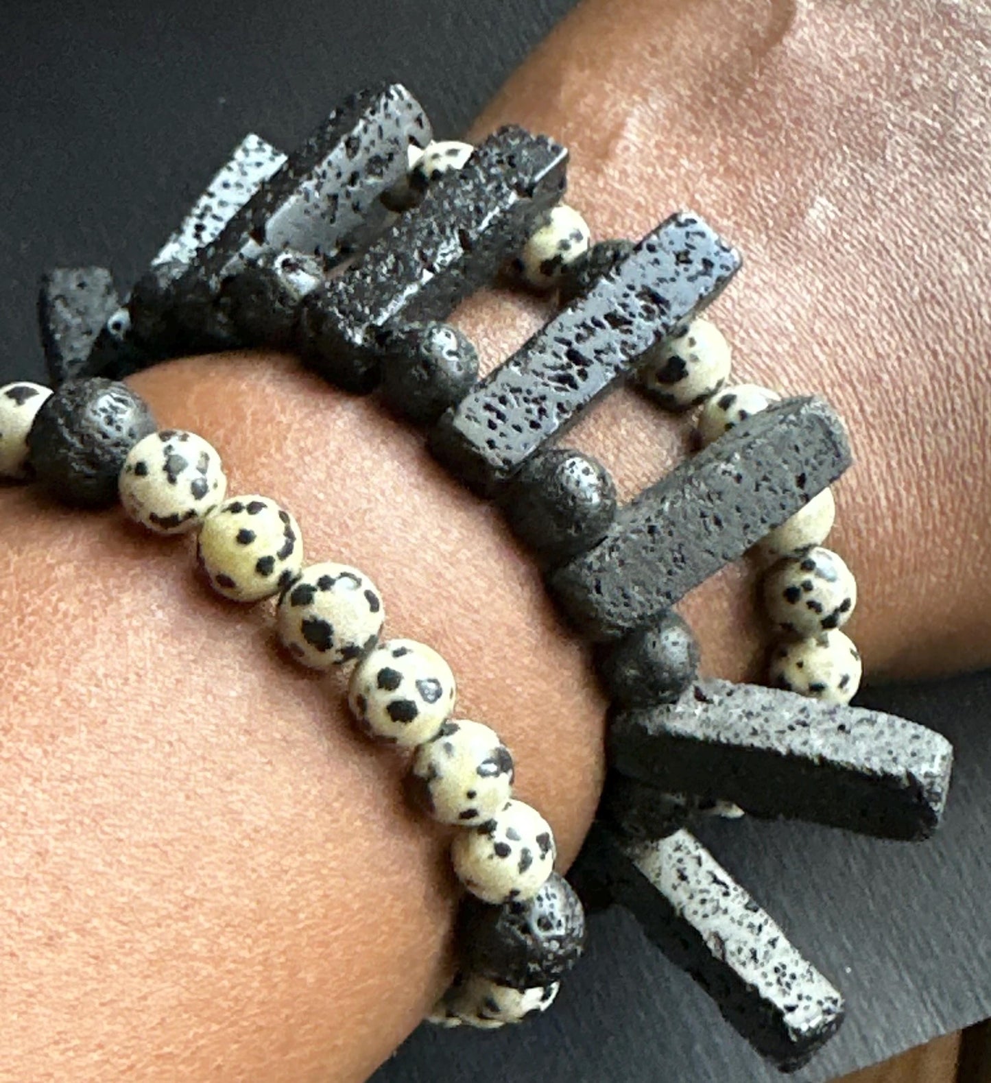 Lava Stone Stackable Bracelet