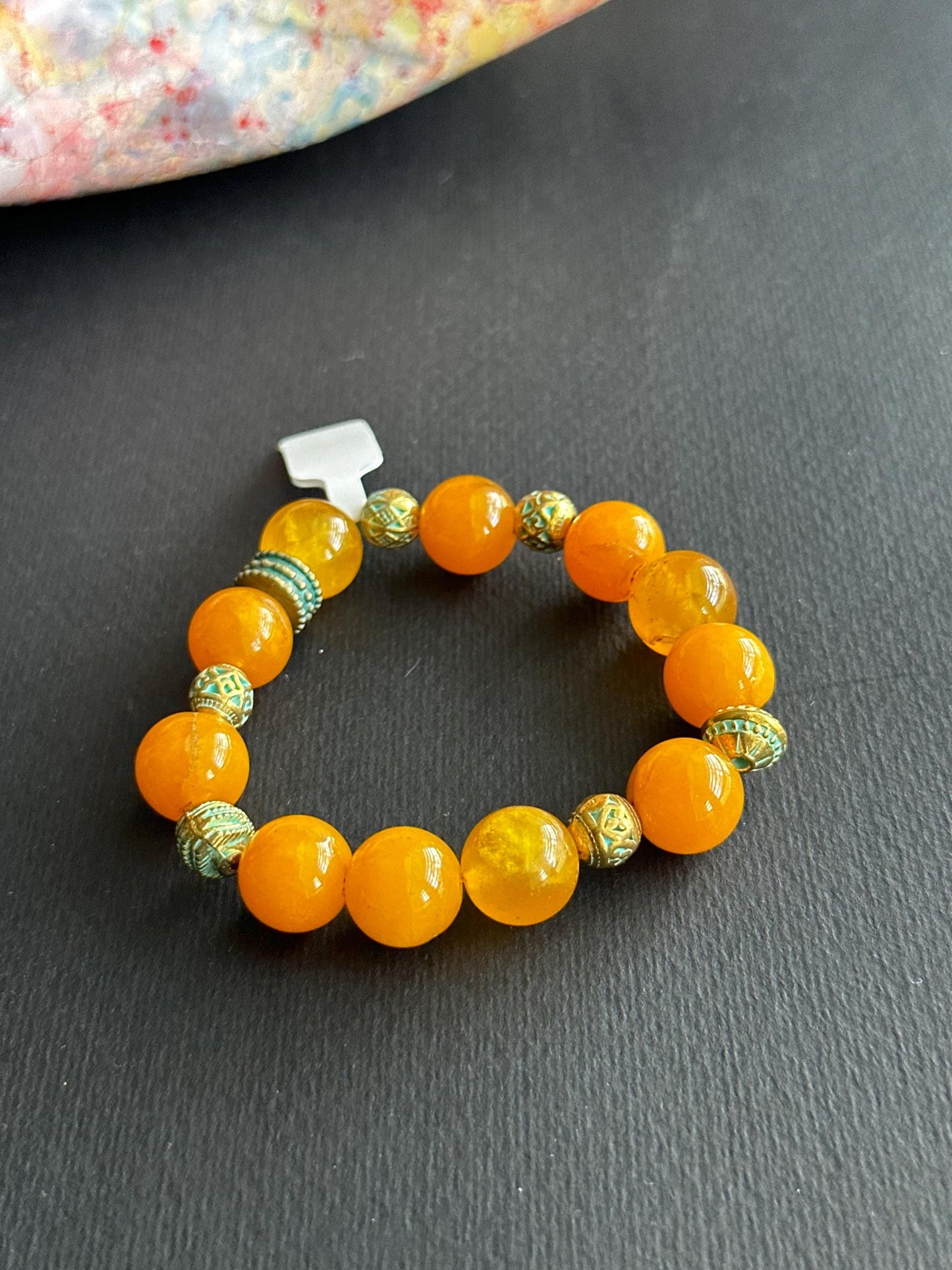 Green and Black with Ladybug Bracelet