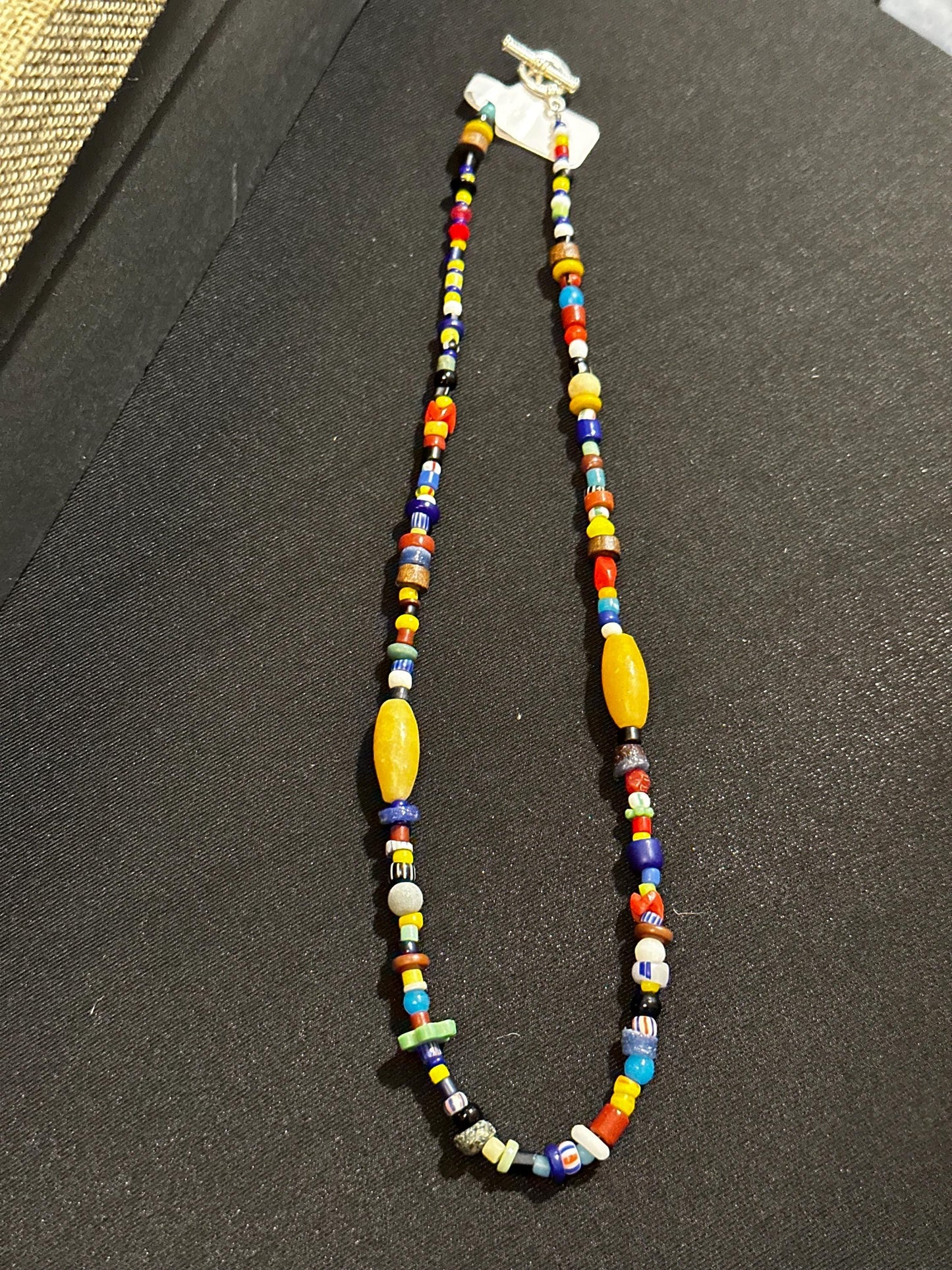 18 inch Beaded Necklace African Trade Bead Necklace
