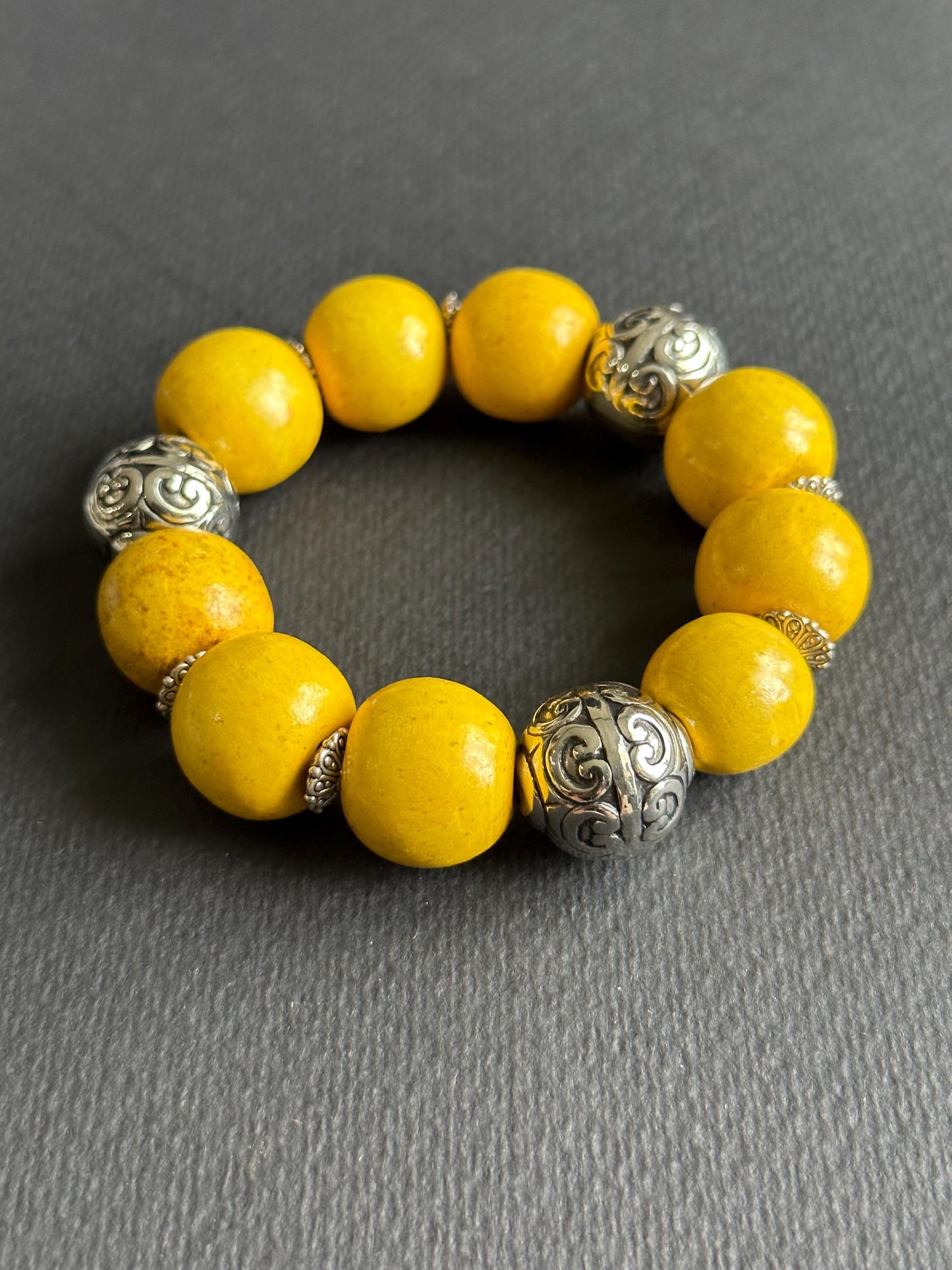 Sun and Sky Yellow White and Blue Bracelet Stack