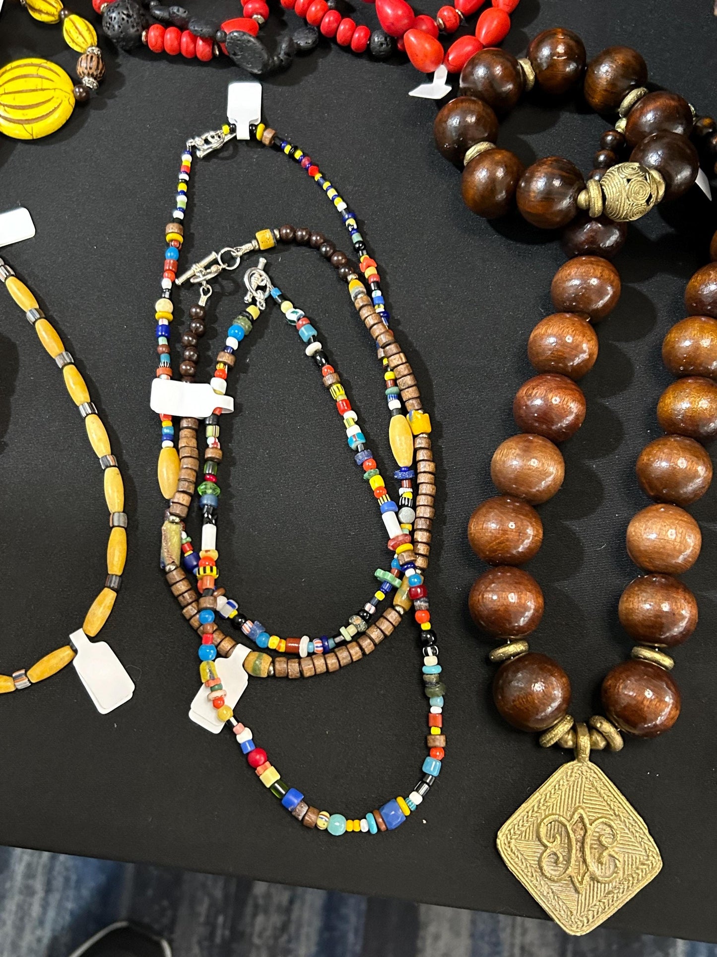 18 inch Beaded Necklace African Trade Bead Necklace