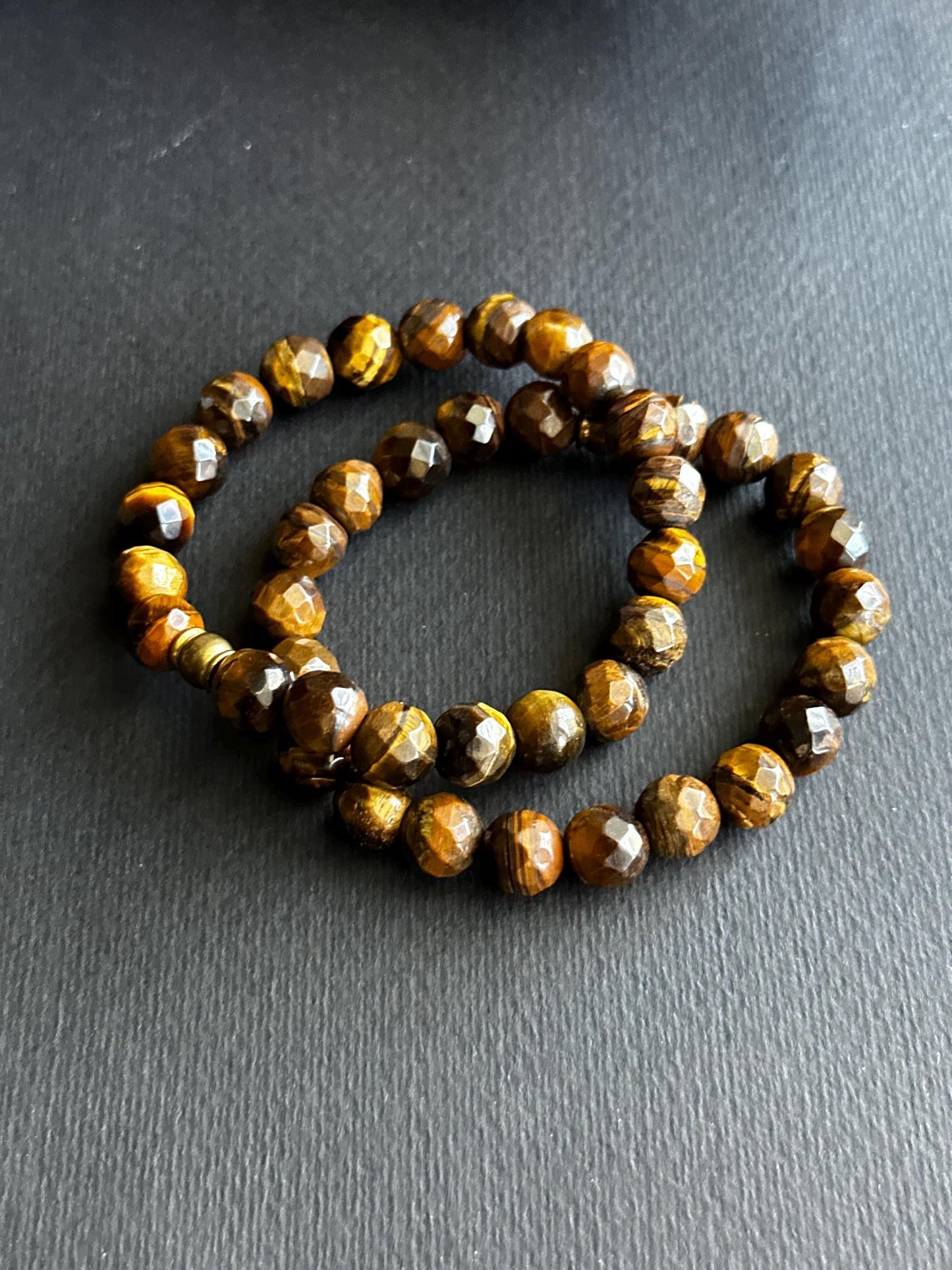A Blend of Gems Black, Green, Brown and Cream Unisex Beaded Bracelet