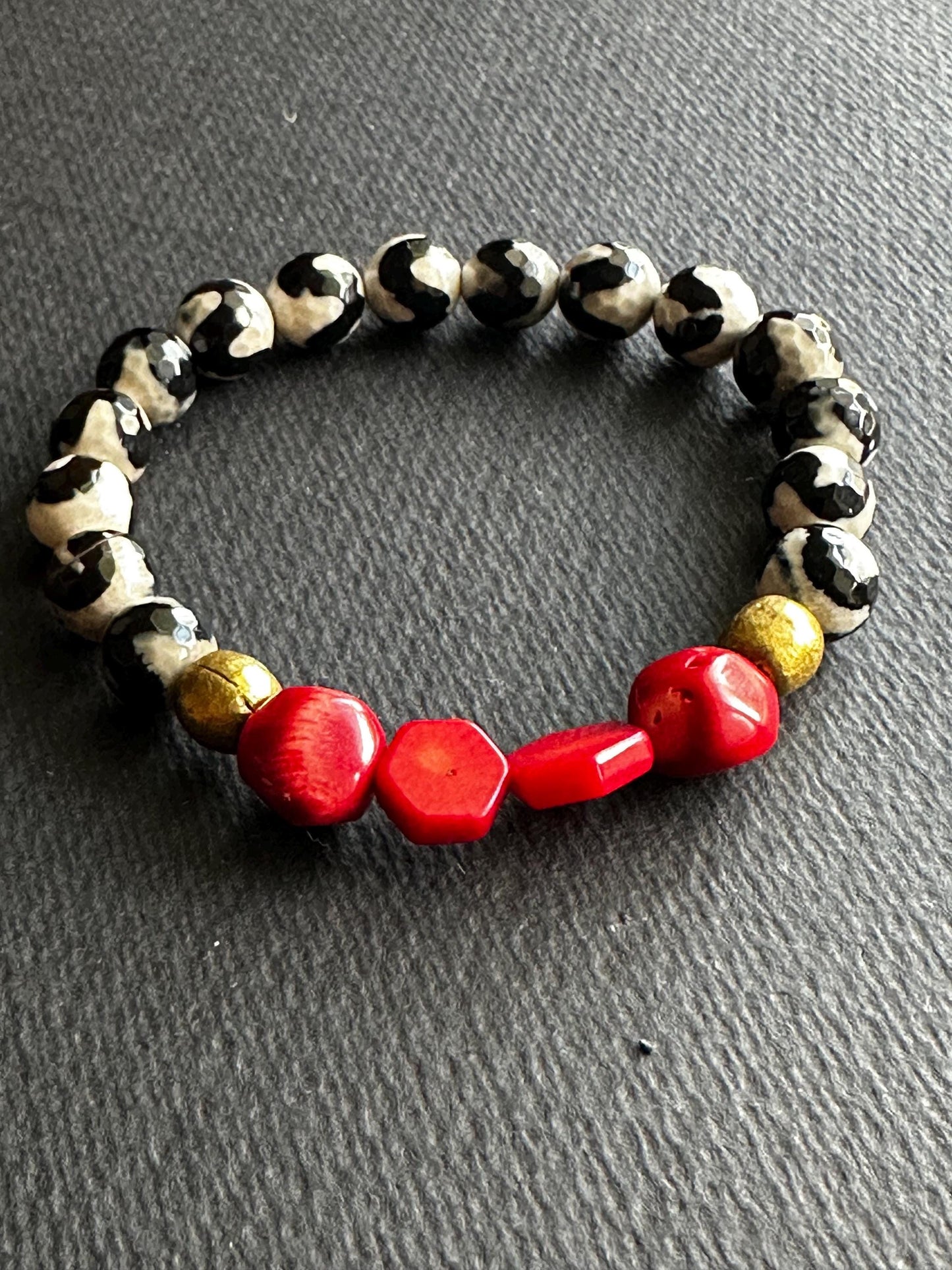 Unisex Handmade Beaded Bracelets featuring Bamboo Coral, Turquoise, Agate Beads