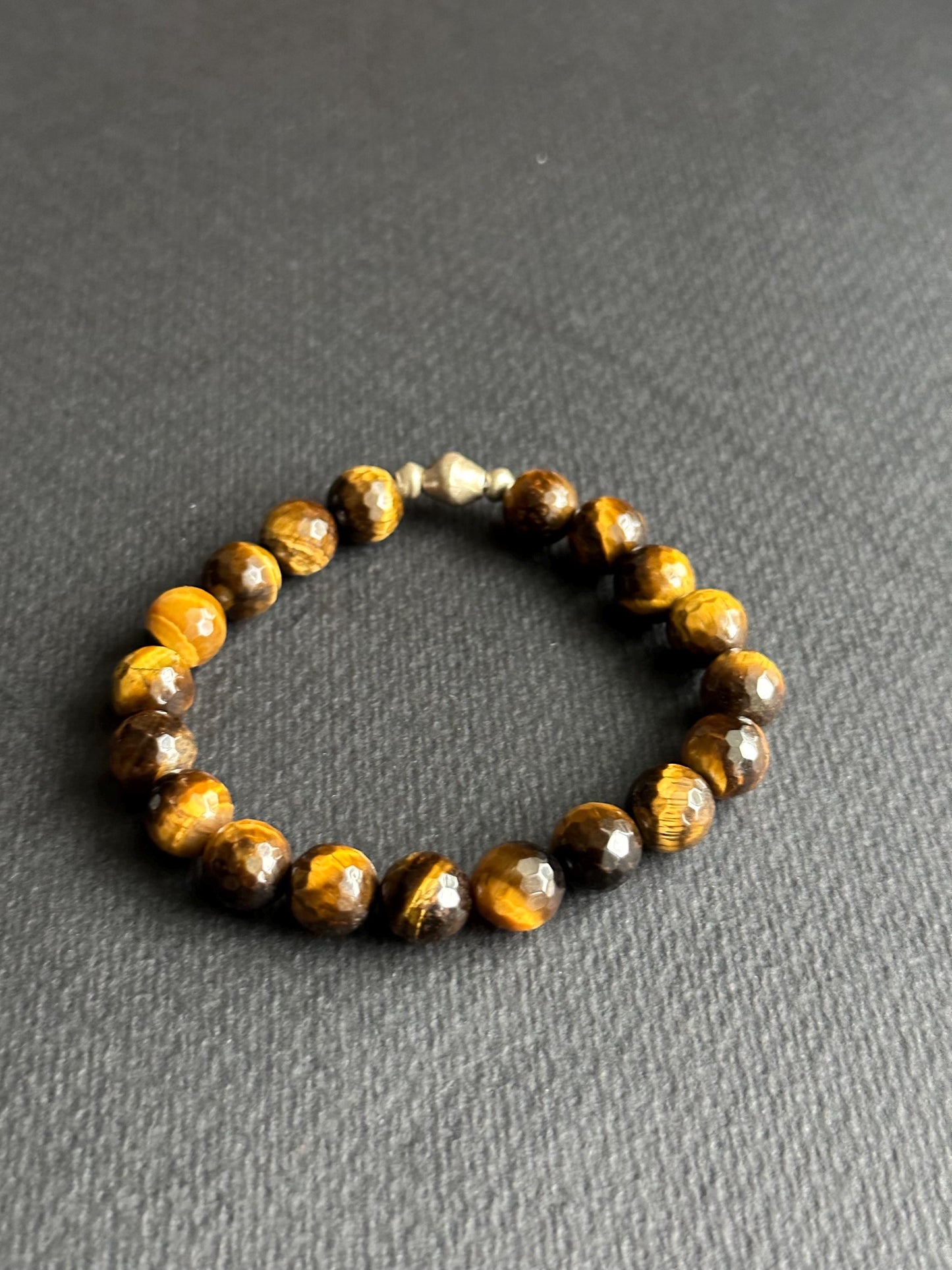 Tiger’s Eye Bracelet with Ethiopian Silver Accent Beads