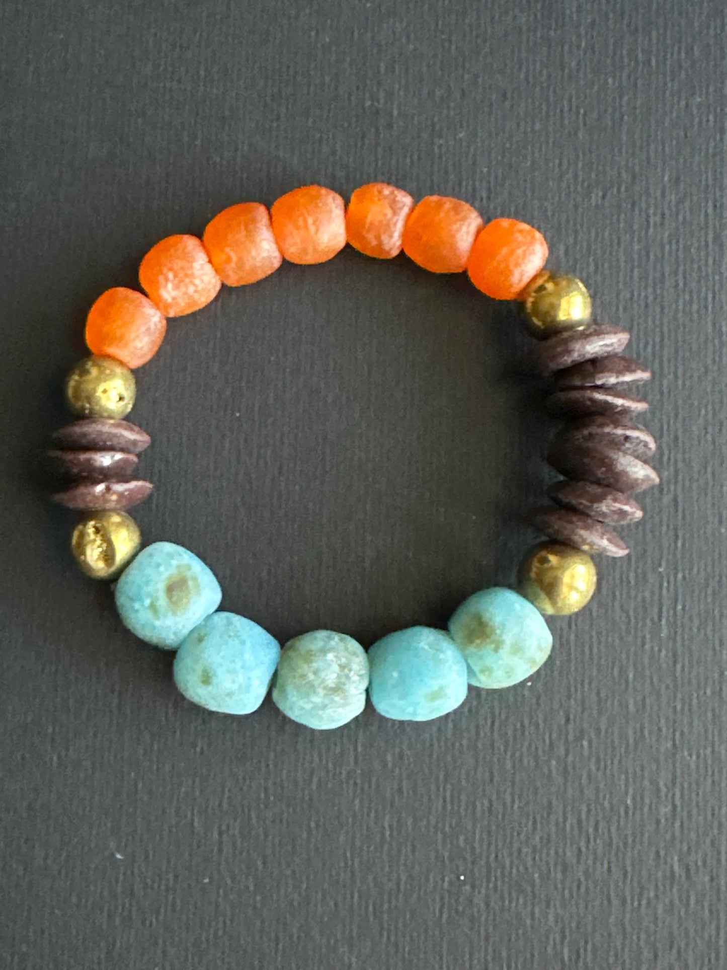 Recycled African Glass Bead Bracelet | Boho Unisex Jewelry