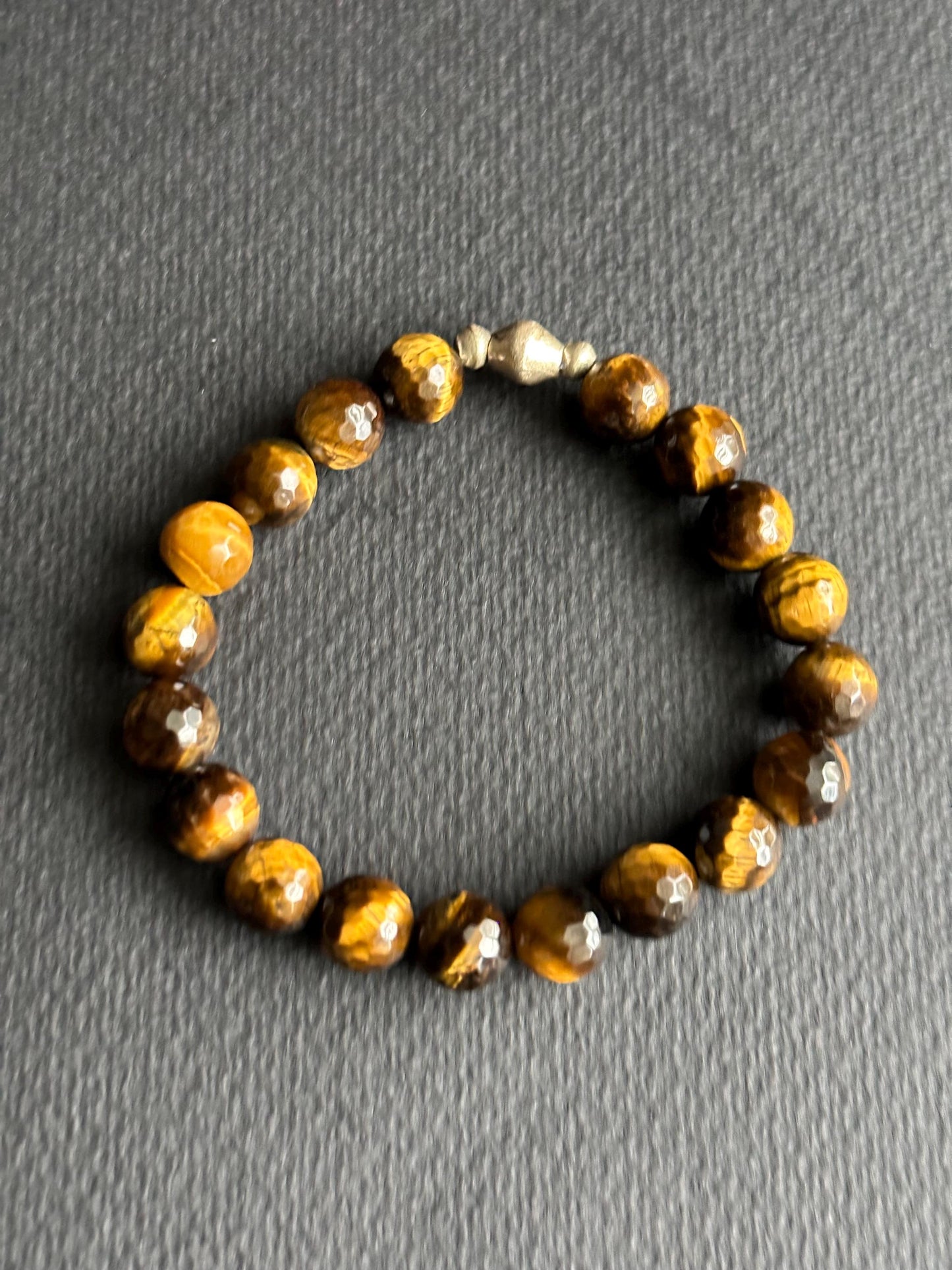 Tiger’s Eye Bracelet with Ethiopian Silver Accent Beads