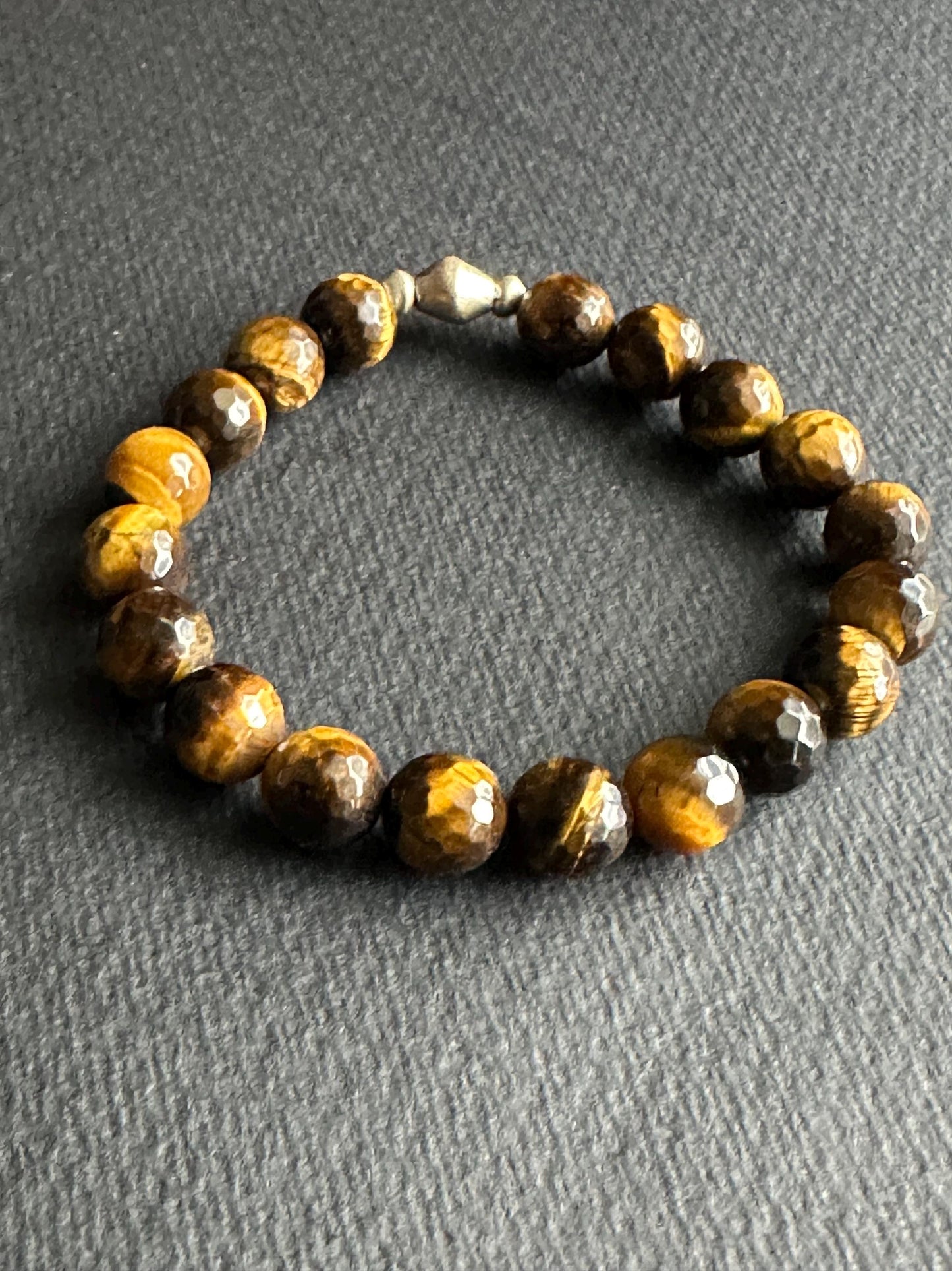 Tiger’s Eye Bracelet with Ethiopian Silver Accent Beads