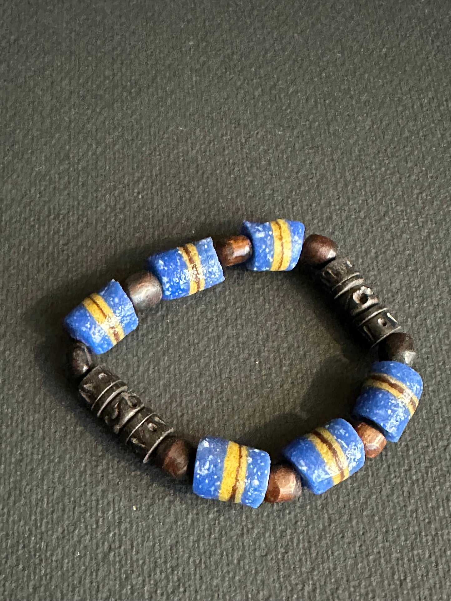 Blue Notes #4 Recycled African Glass Krobo Beads