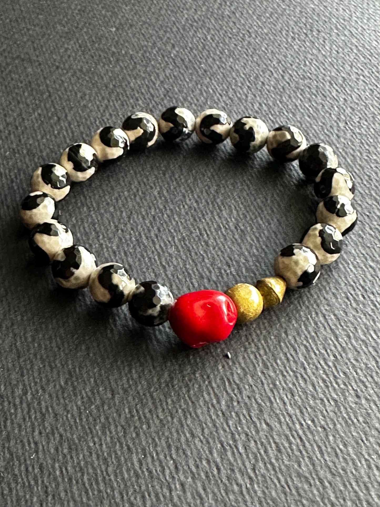 Unisex Handmade Beaded Bracelets featuring Bamboo Coral, Turquoise, Agate Beads