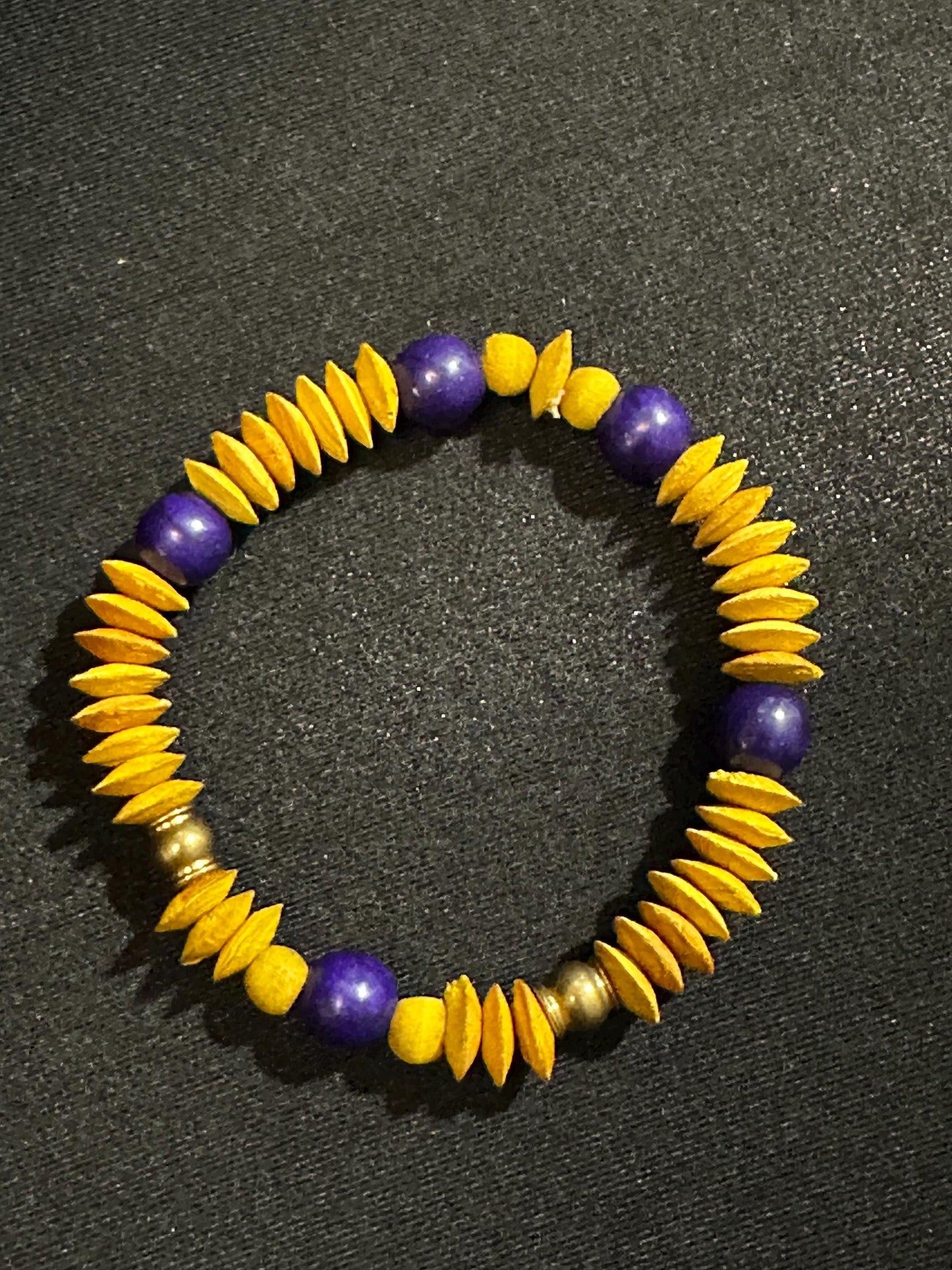 Purple and Gold Unisex Stackable Bracelets