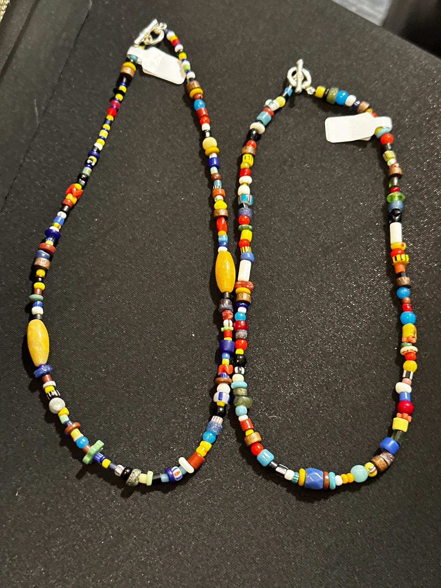 18 inch Beaded Necklace African Trade Bead Necklace