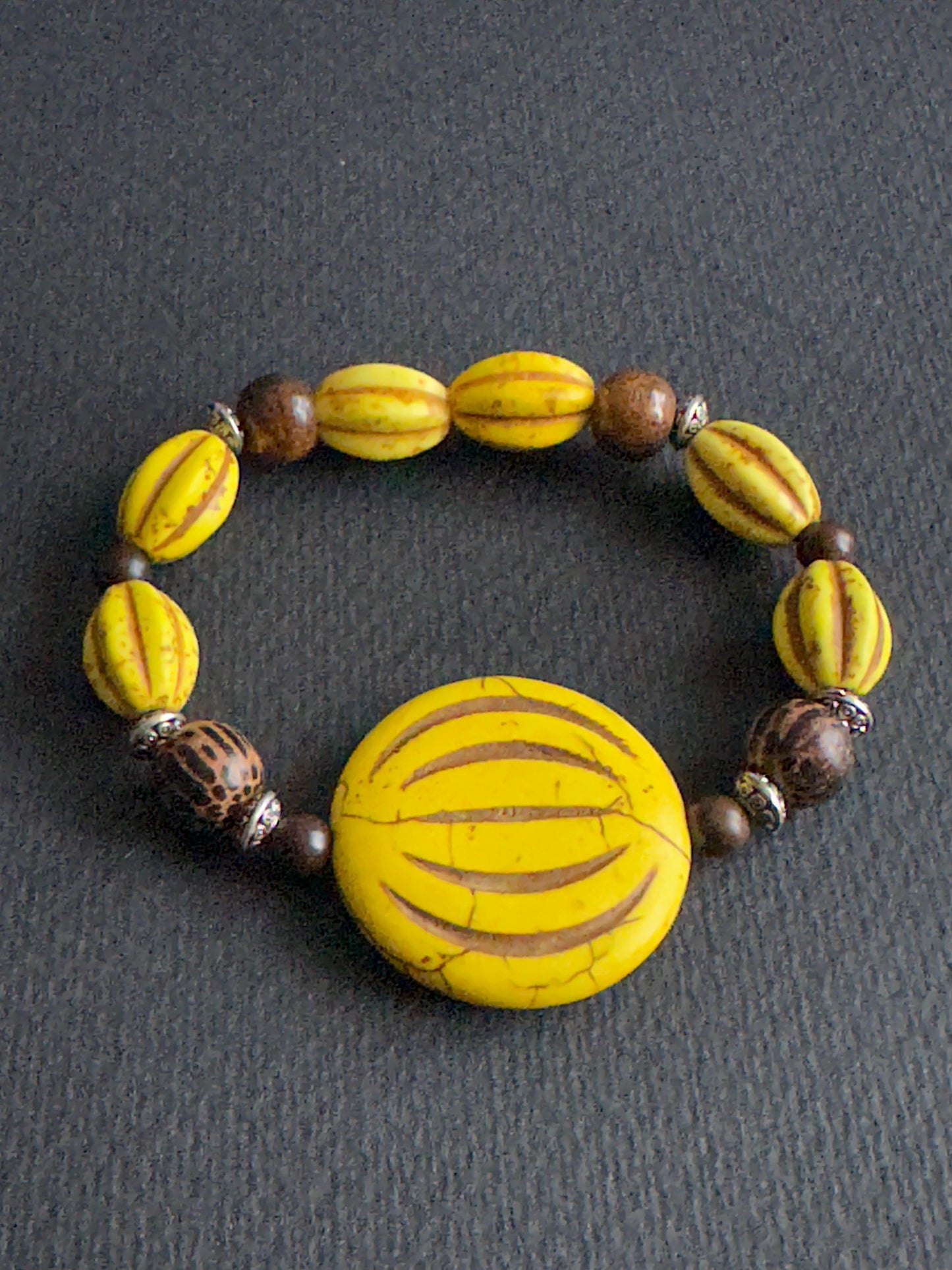 Yellow and Brown Fall Vibes Bracelet Stack