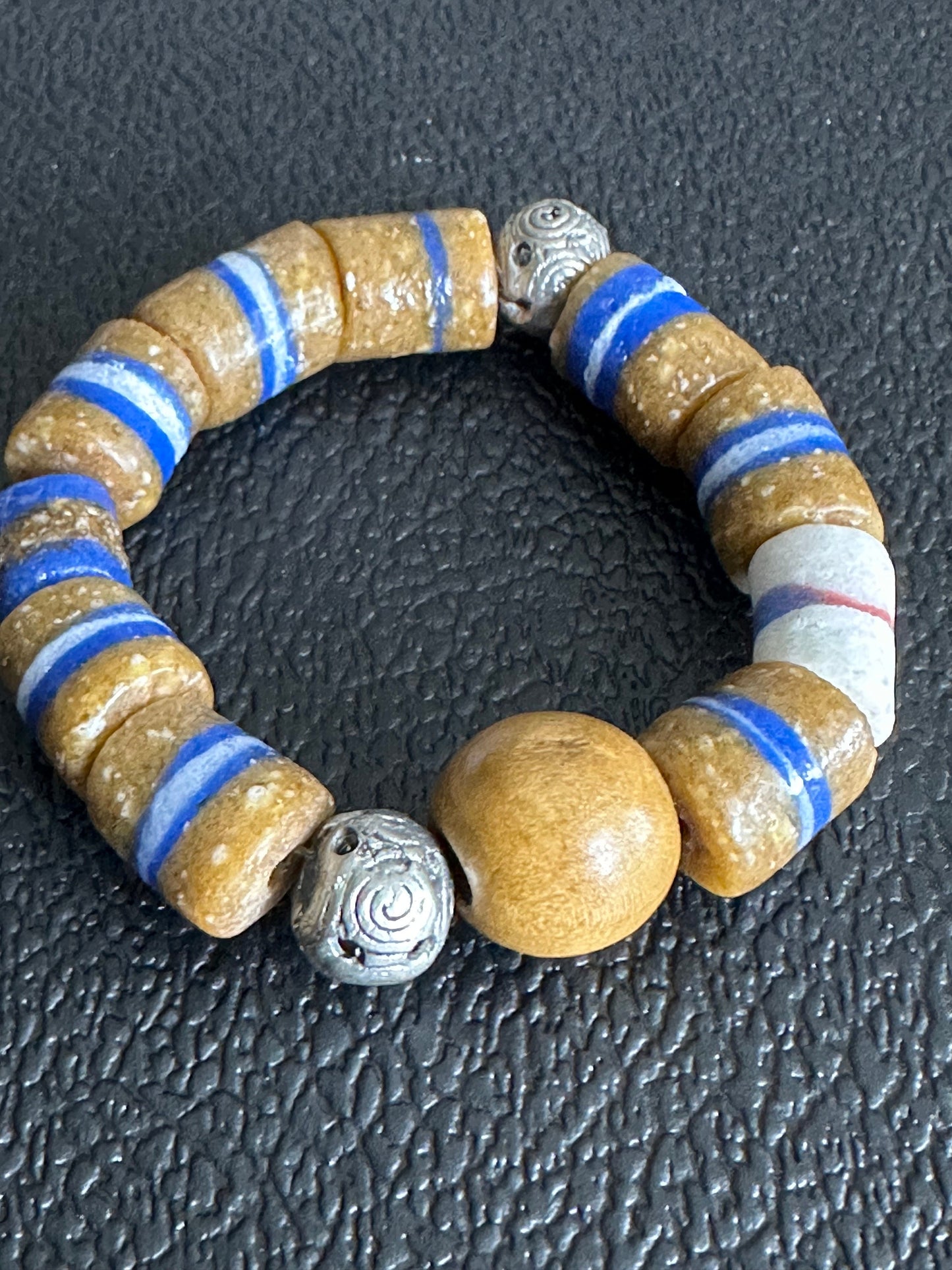 African Trade Beads Krobo Beaded Bracelet