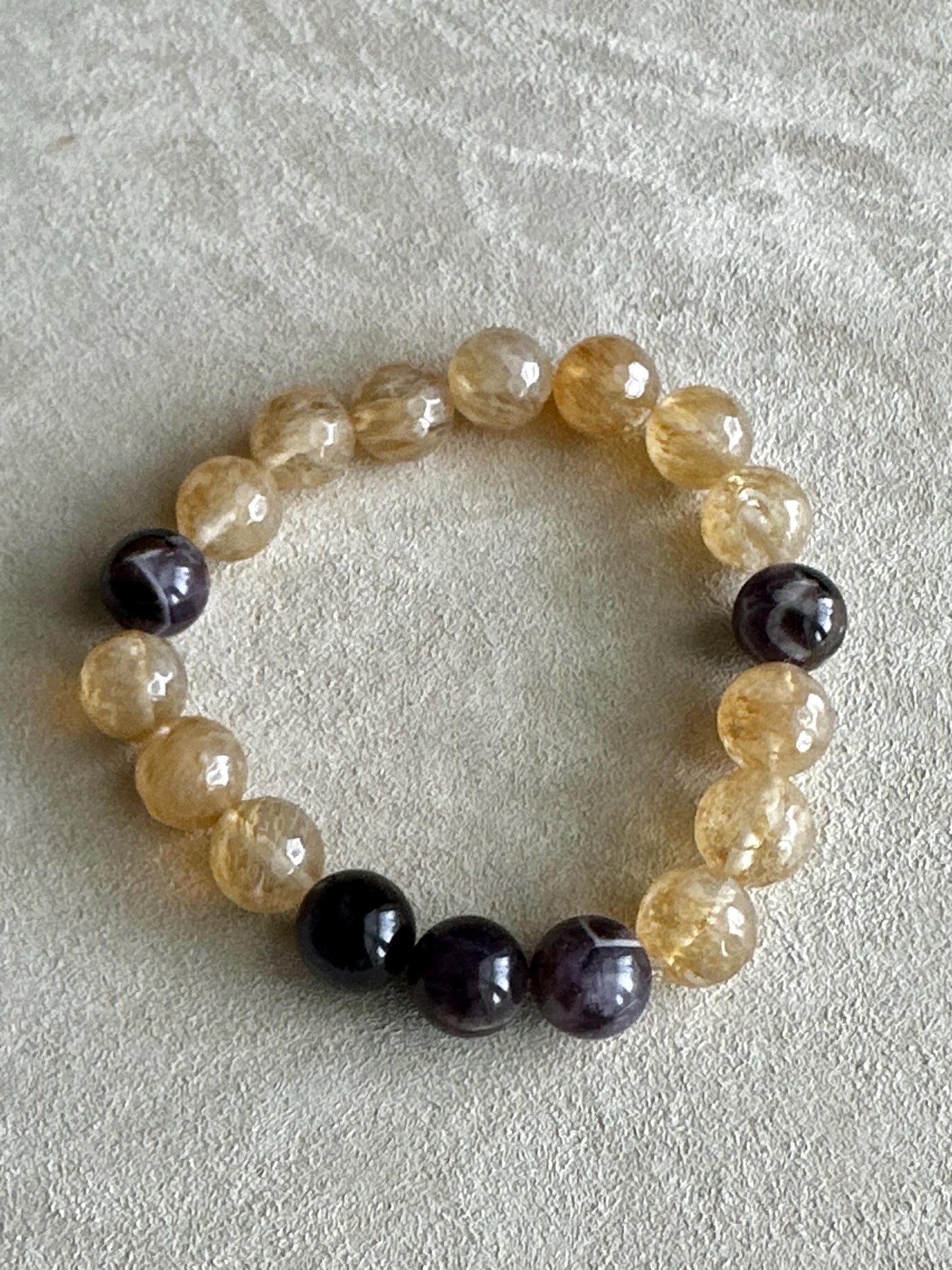 Amethyst & Yellow Quartz Statement Bracelet | One-of-a-Kind Bracelet | Unisex Jewelry | Handmade by Attrice