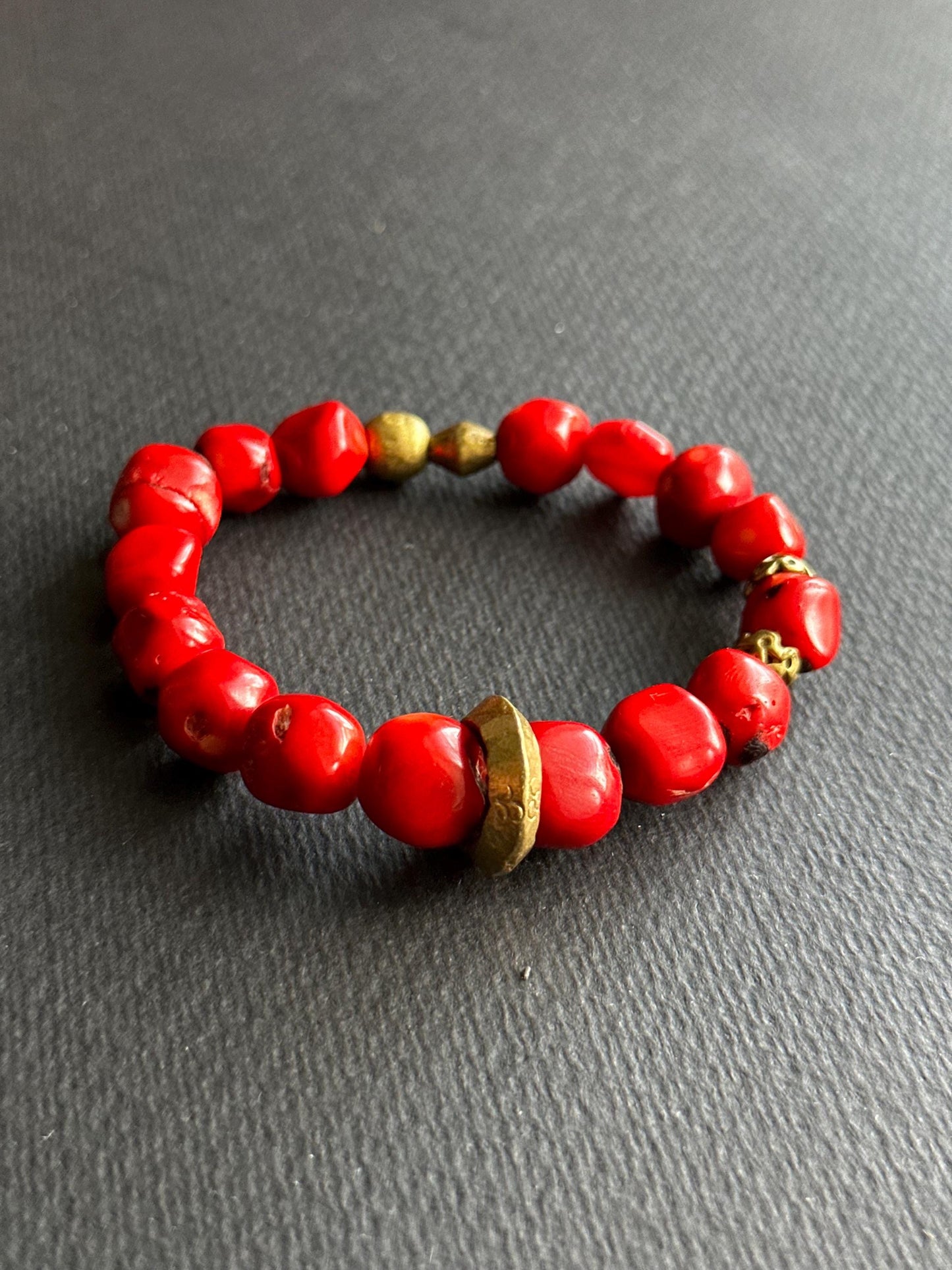Unisex Handmade Beaded Bracelets featuring Bamboo Coral, Turquoise, Agate Beads