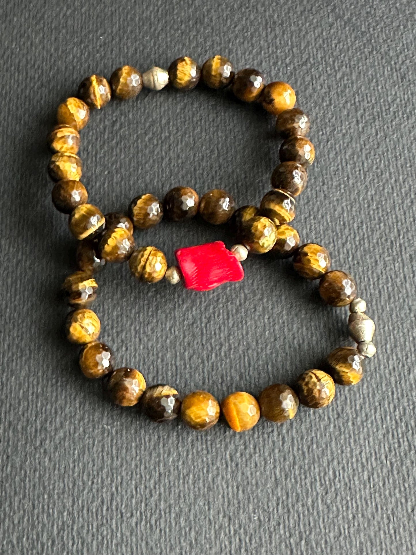 Tiger’s Eye Bracelet with Ethiopian Silver Accent Beads