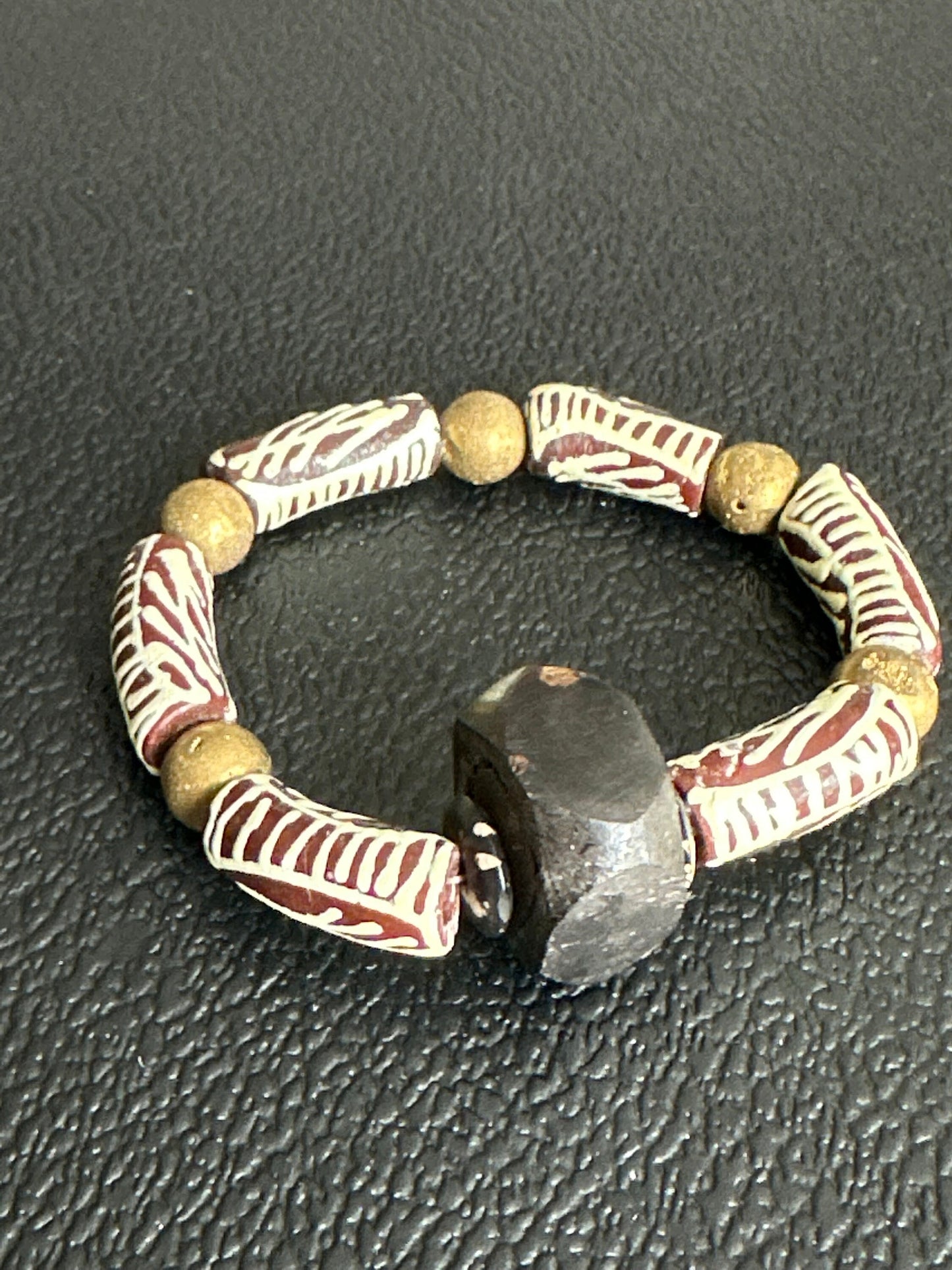 EbonySeries #1 - African Glass Krobo Trade Beads for Men and Women