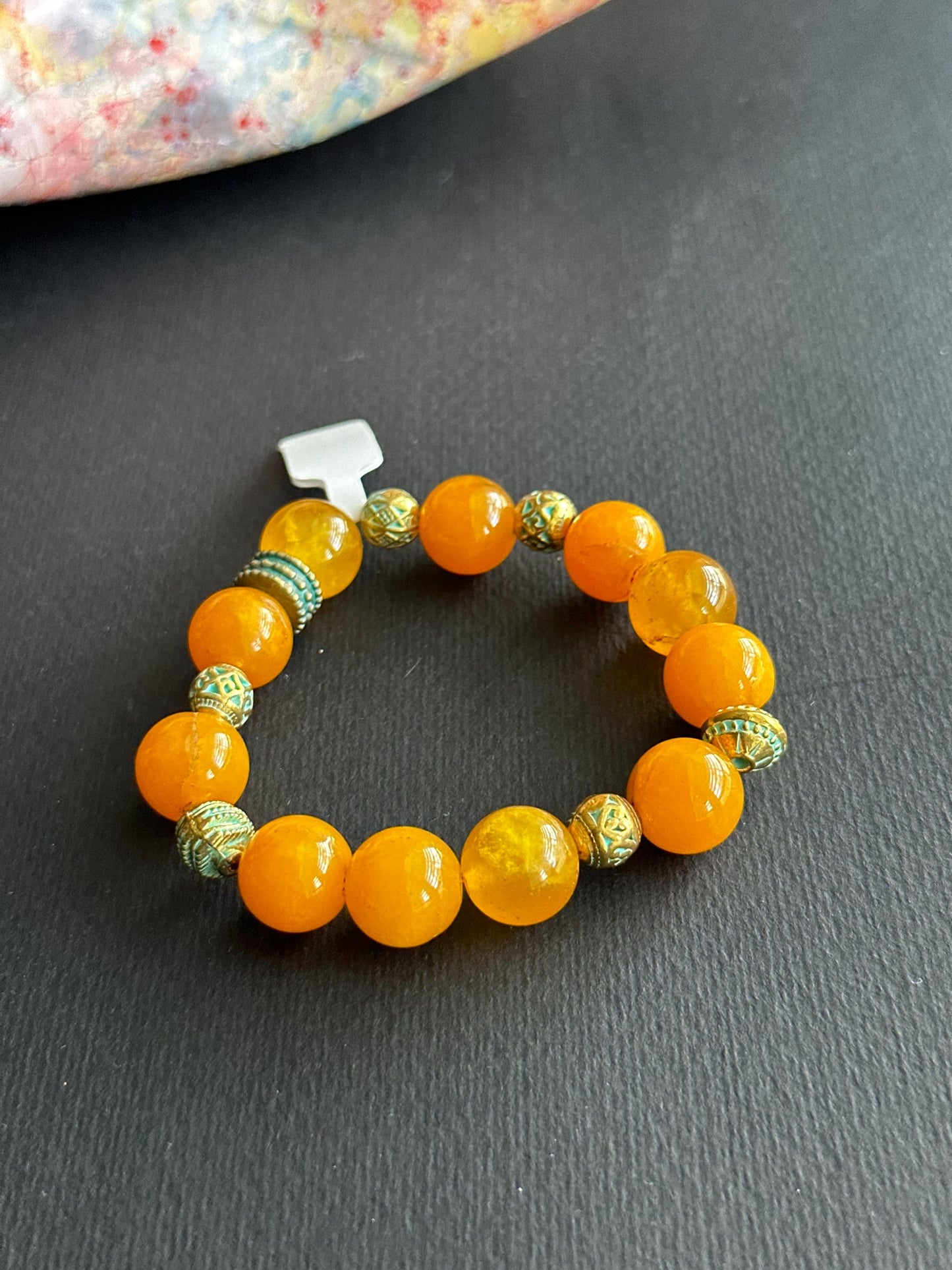 Green and Black with Ladybug Bracelet