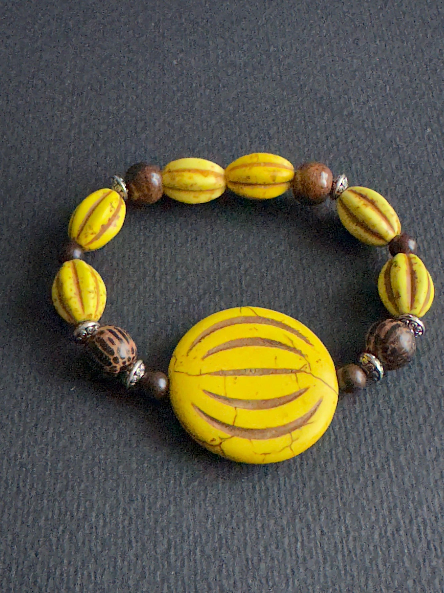 Yellow and Brown Fall Vibes Bracelet Stack