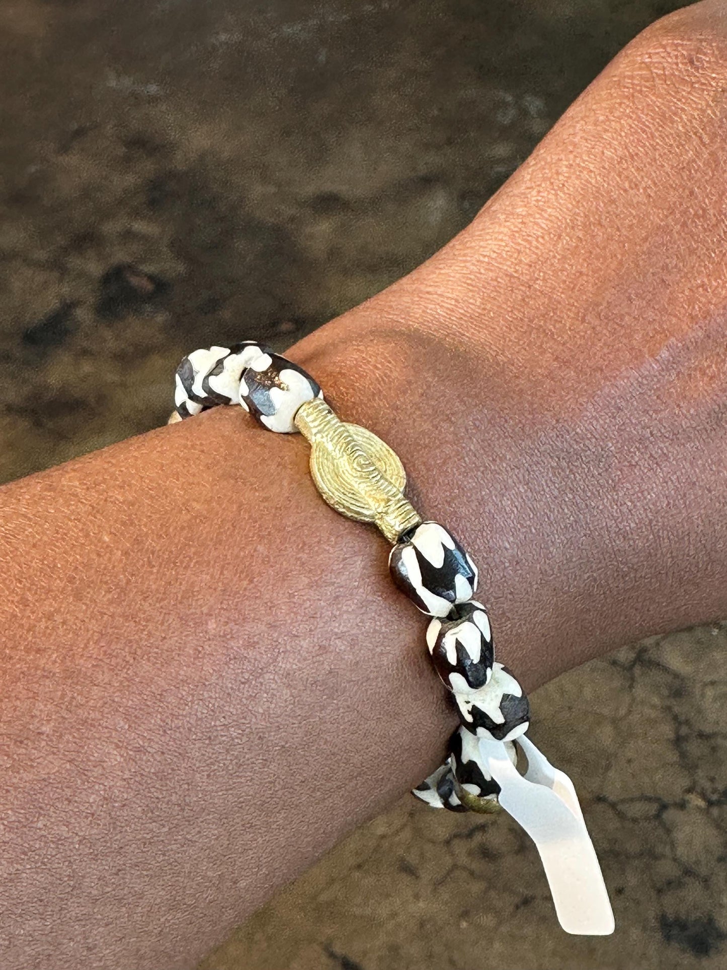 Stackable Brown and Bone Unisex Bracelet
