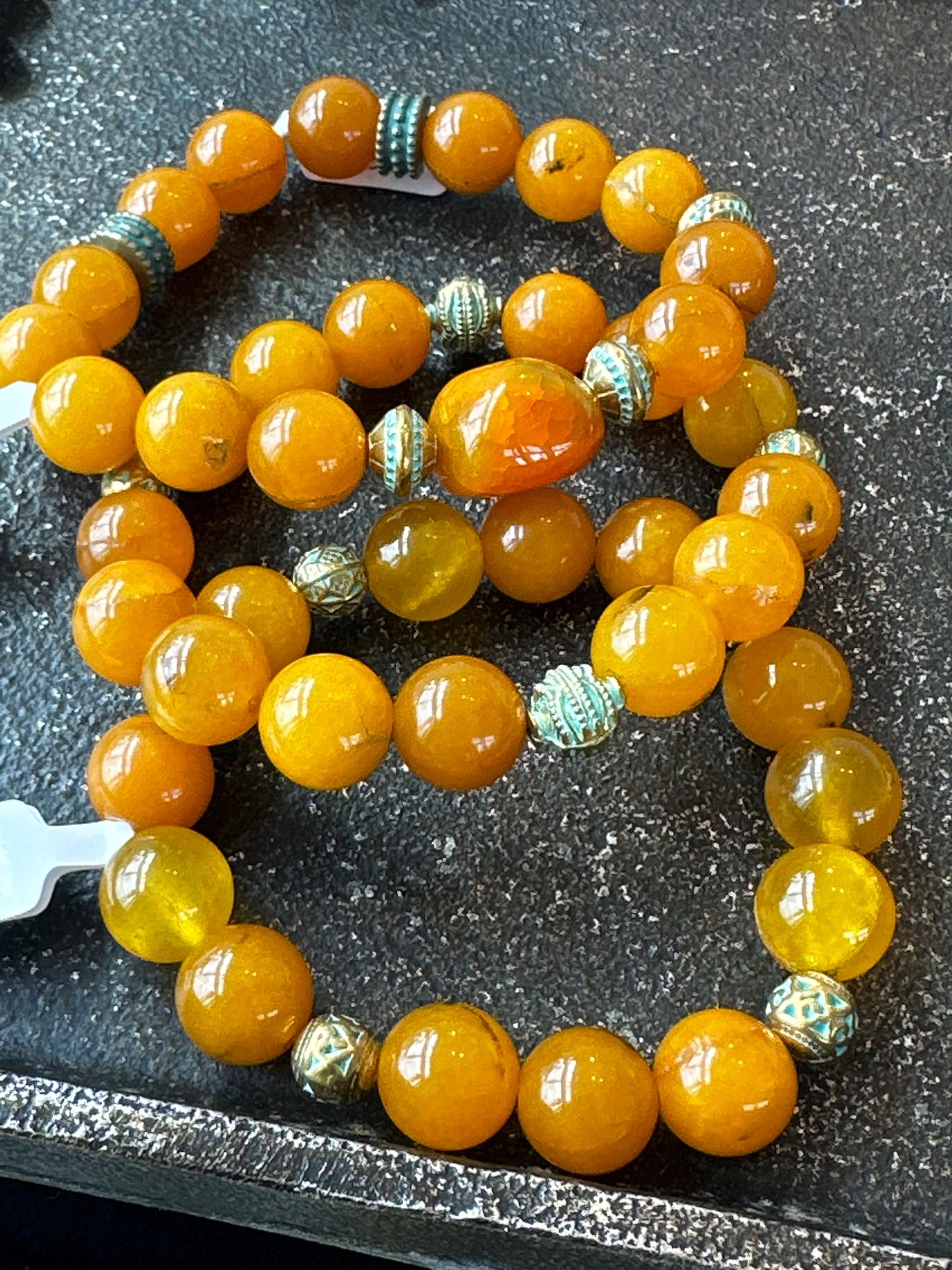Orange Beaded Bracelets