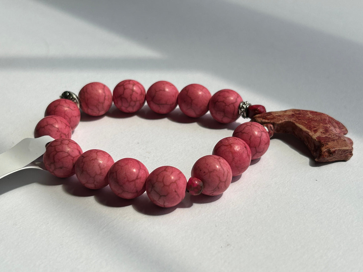 Pink Bracelet with Chunky Pendant Two Piece Bracelet Set