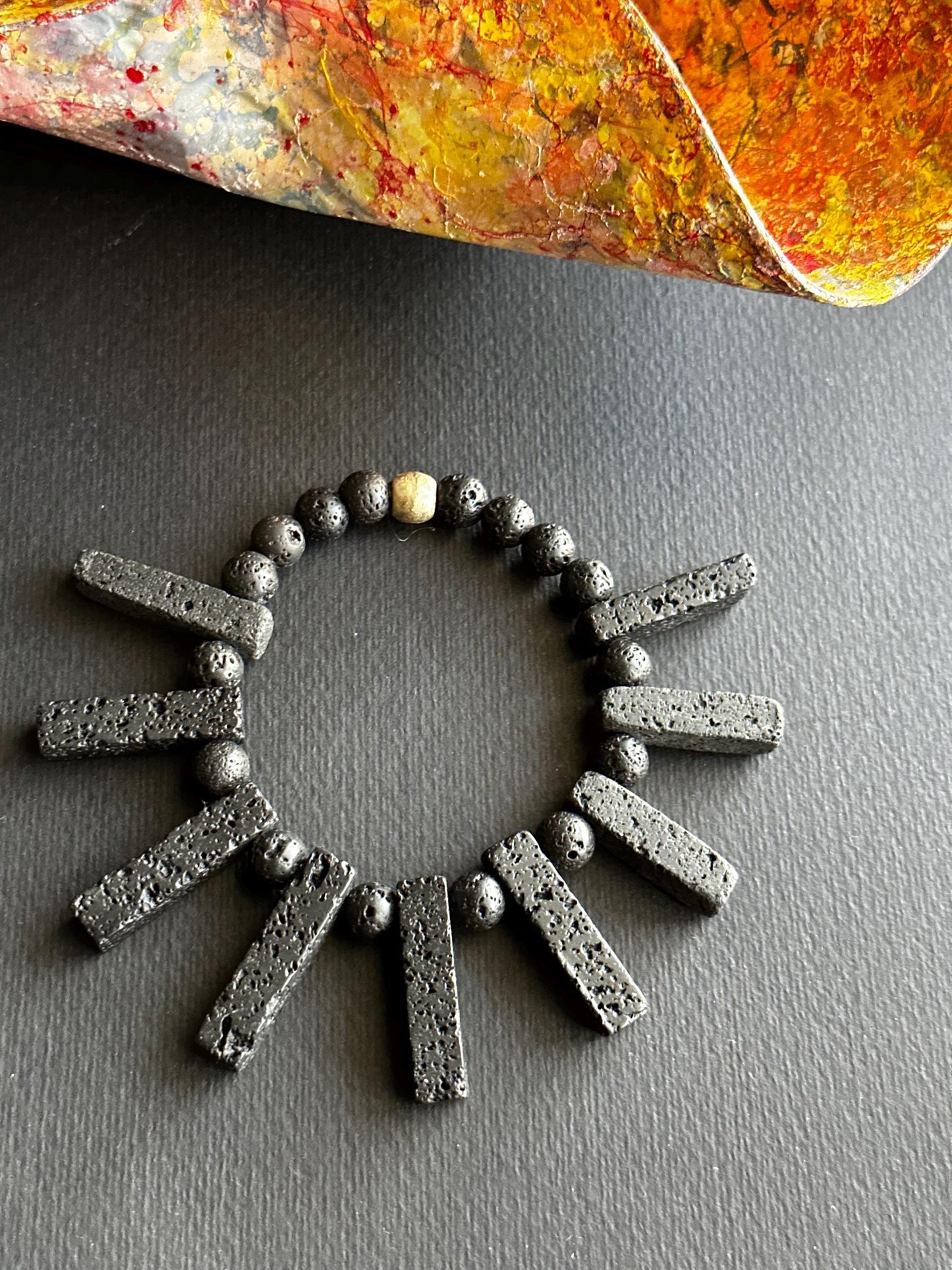 Lava Stone Stackable Bracelet