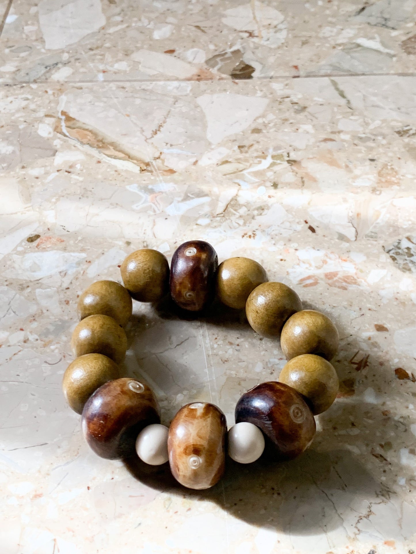 Wood African Inspired Wood Beaded Bracelet
