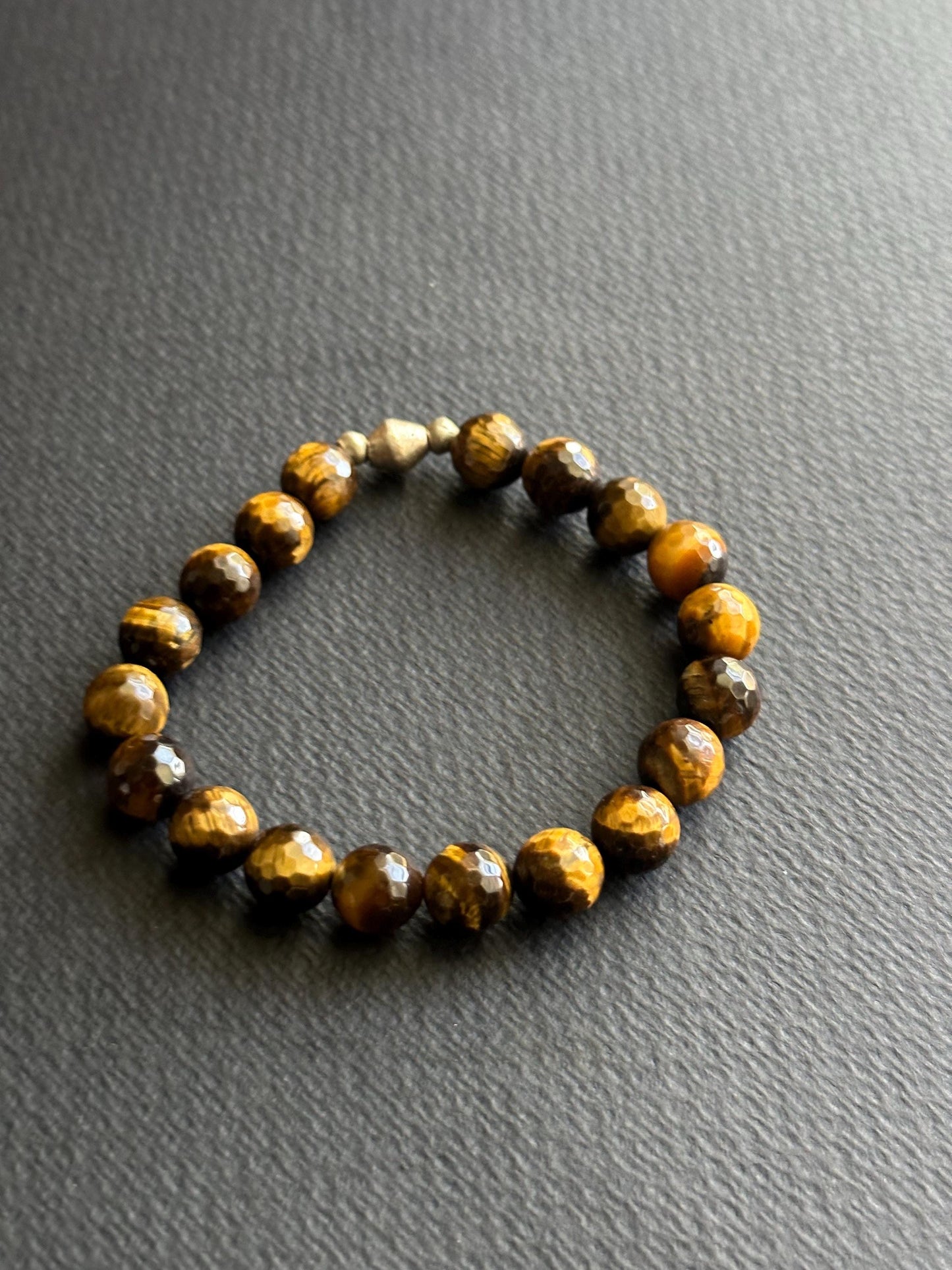 Tiger’s Eye Bracelet with Ethiopian Silver Accent Beads