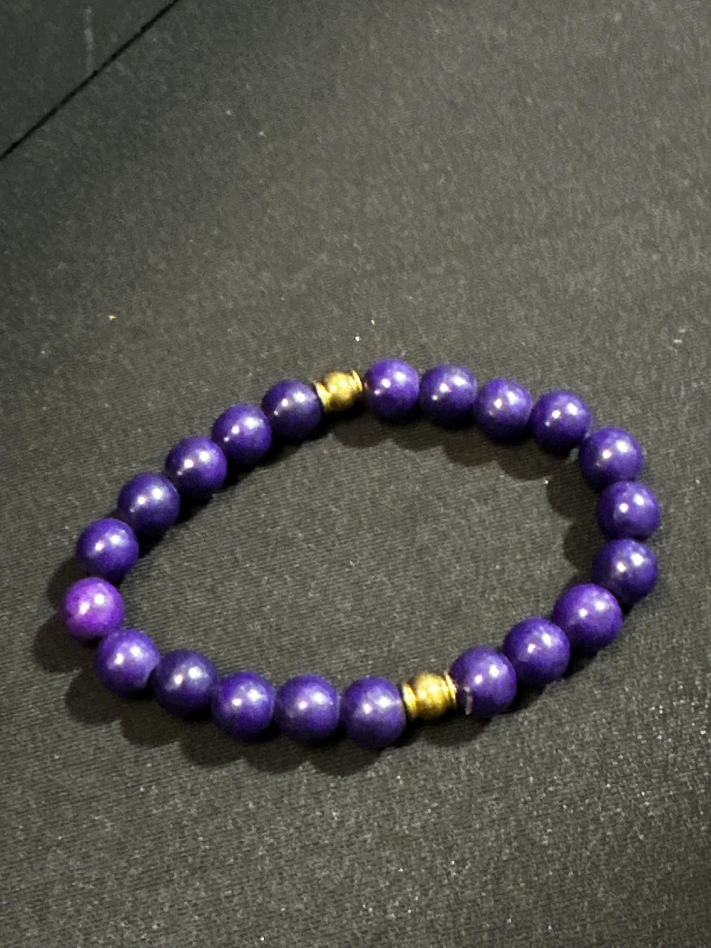 Purple and Gold Unisex Stackable Bracelets