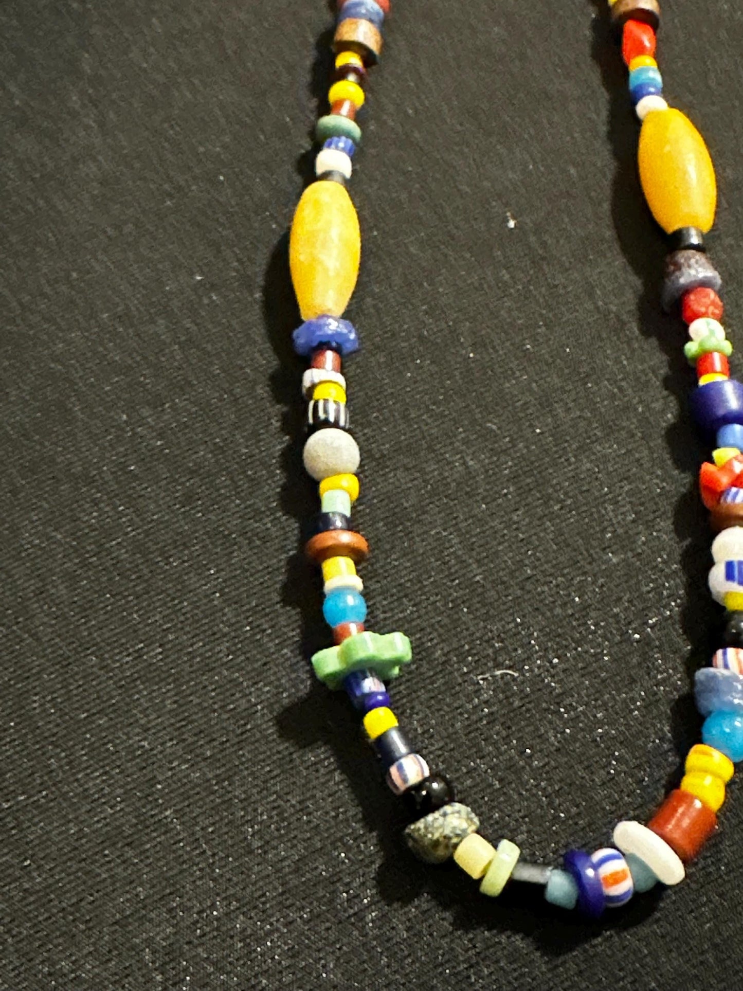 18 inch Beaded Necklace African Trade Bead Necklace