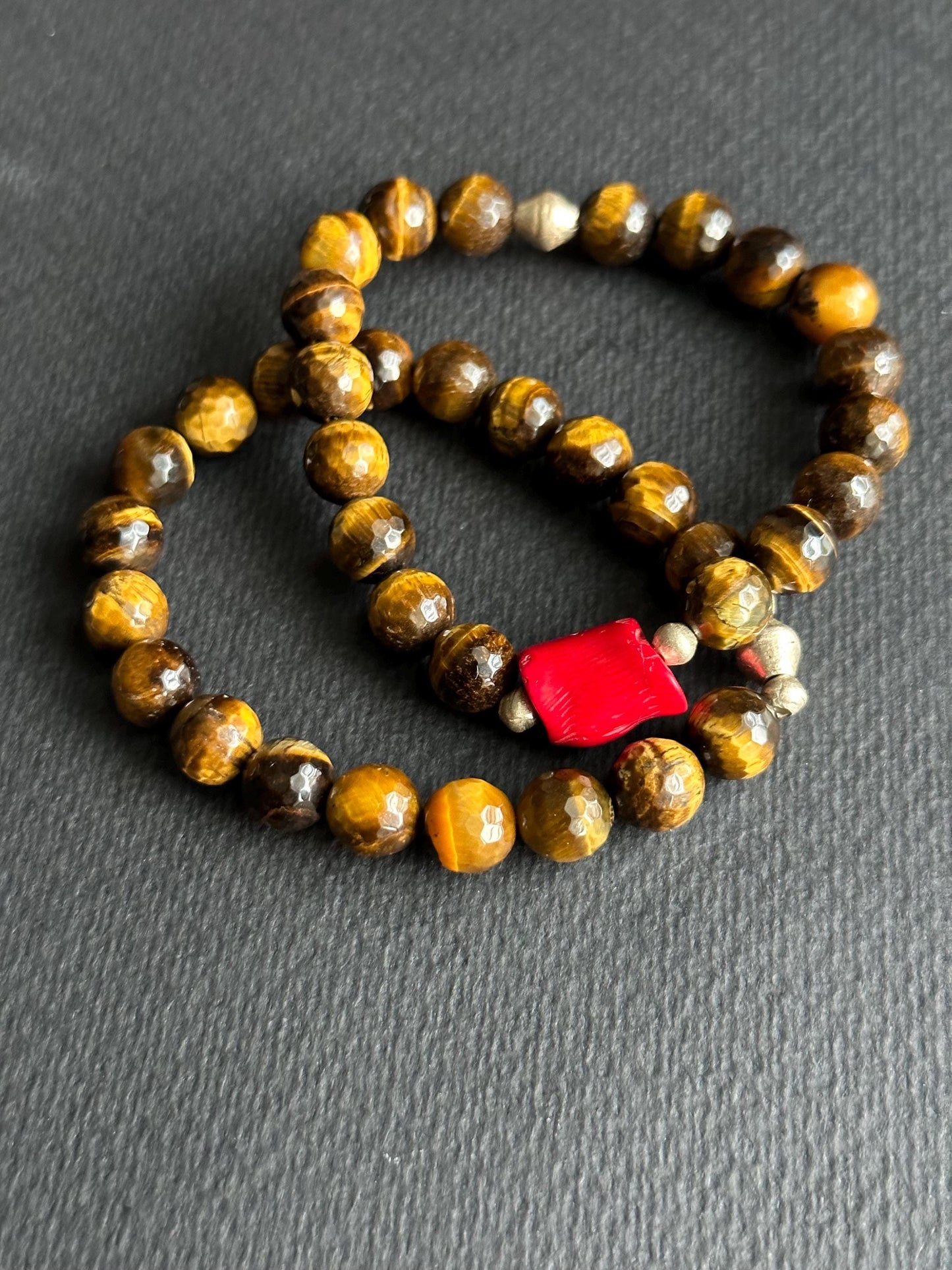 Tiger’s Eye Bracelet with Ethiopian Silver Accent Beads