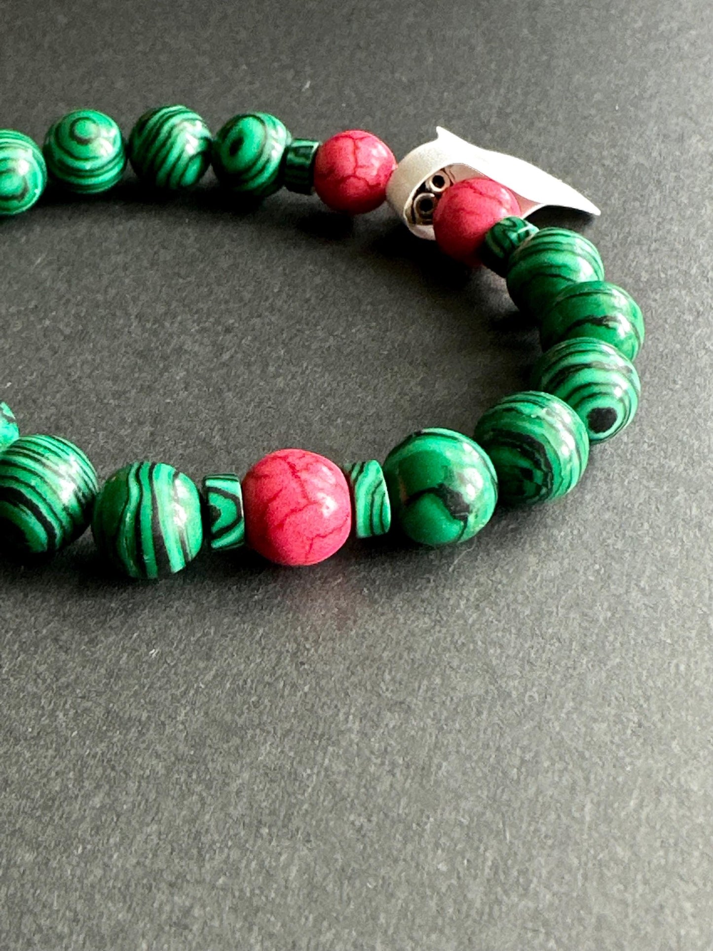 Green and Pink Beaded Stackable Beaded Bracelet