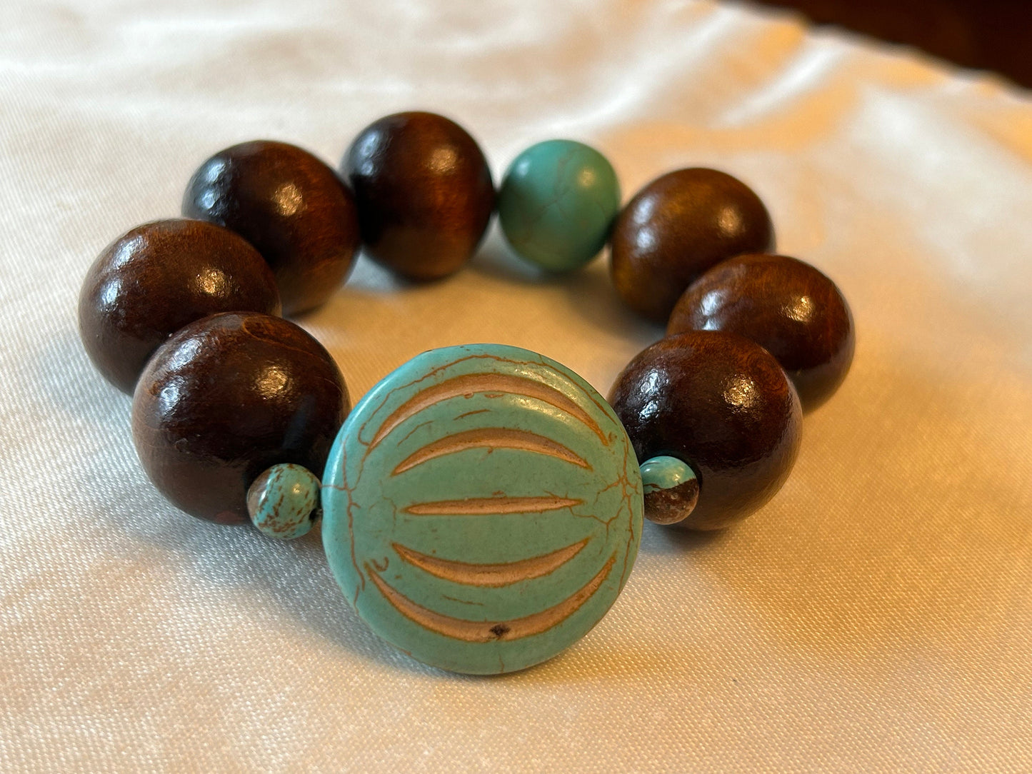 2 Piece Large Wood Boho Eclectic Unisex Bracelet for Men and Women