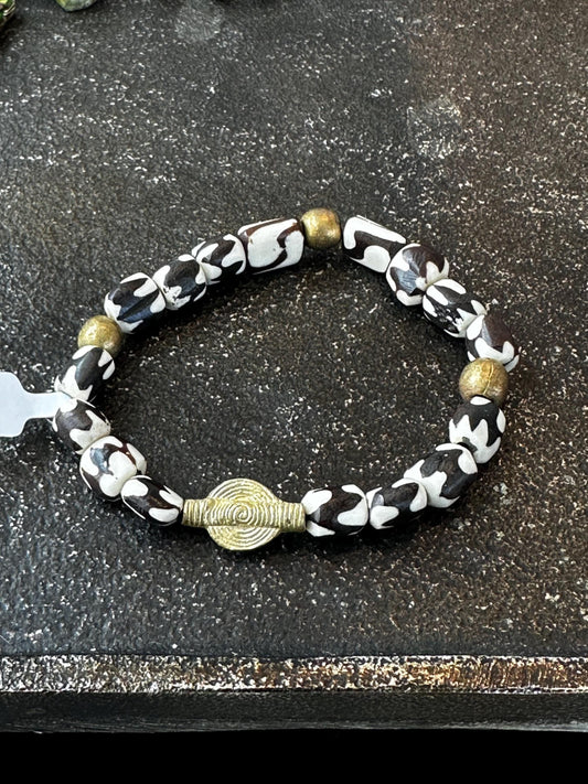 Stackable Brown and Bone Unisex Bracelet