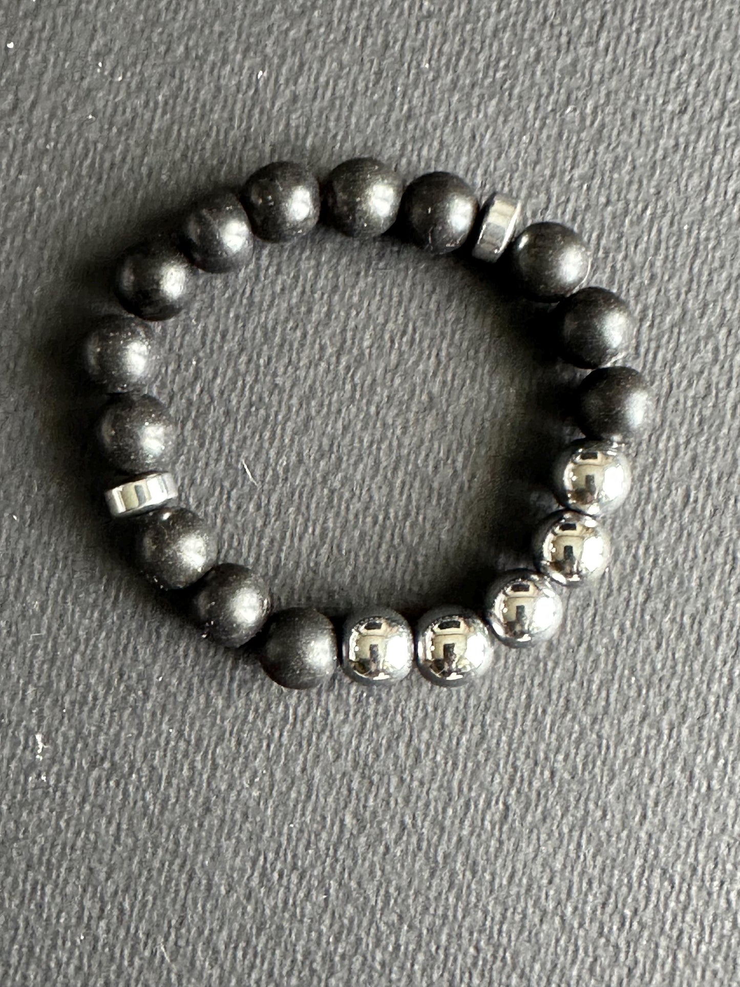 Black and Silver Bracelet 6.5 inches