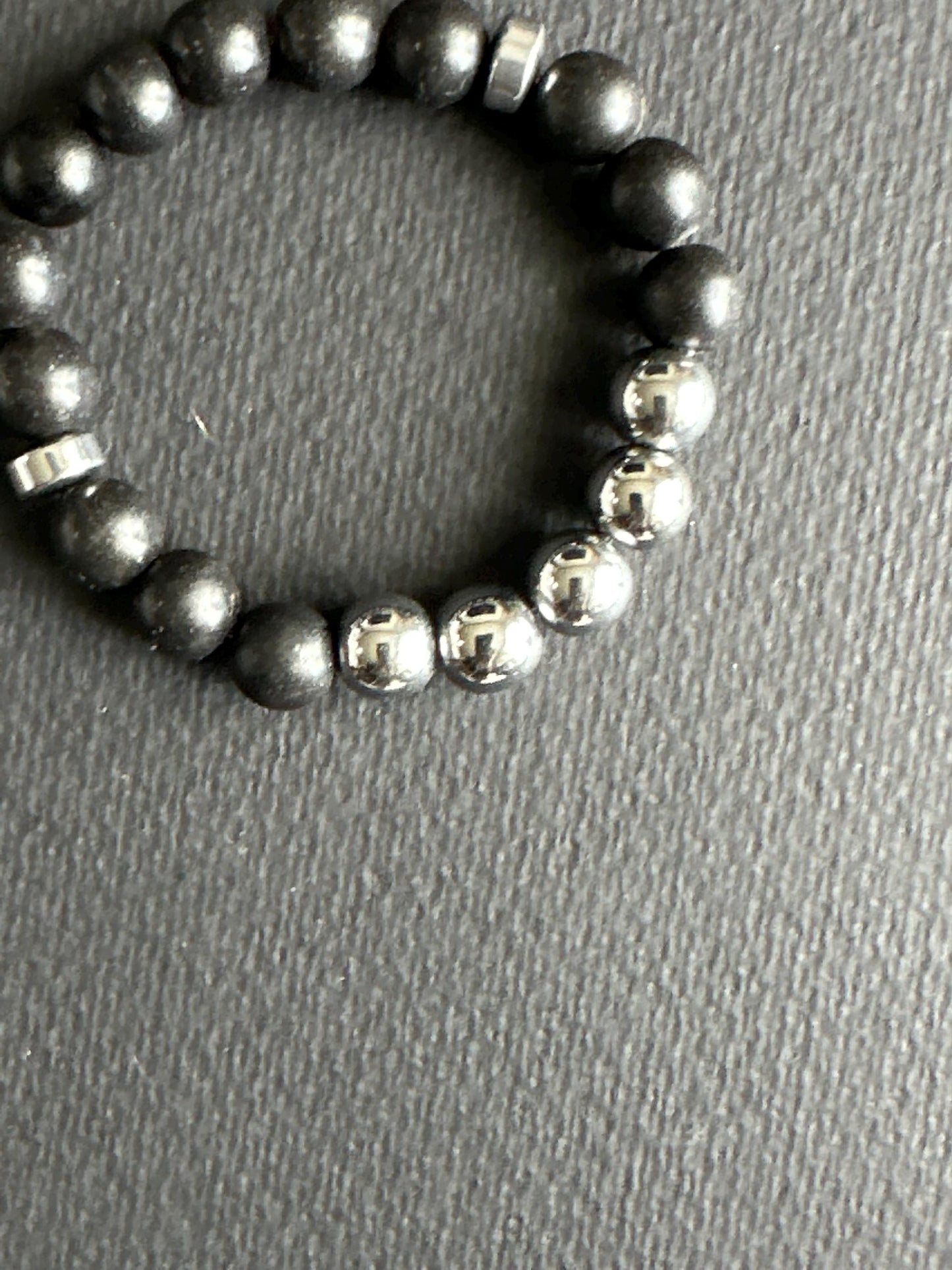 Black and Silver Bracelet 6.5 inches