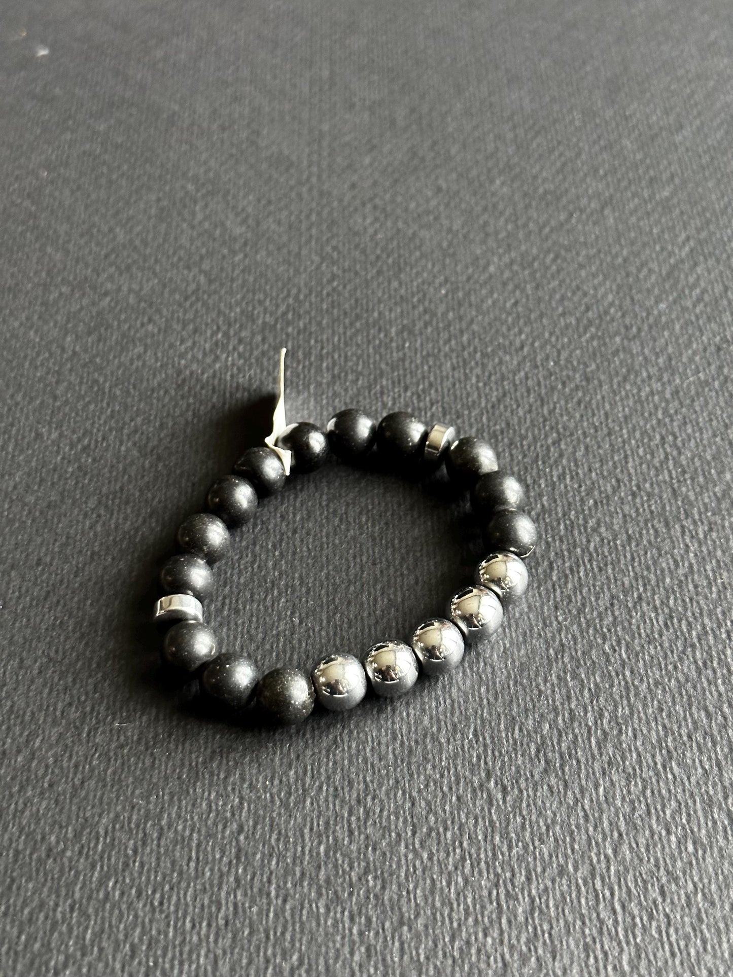 Black and Silver Bracelet 6.5 inches