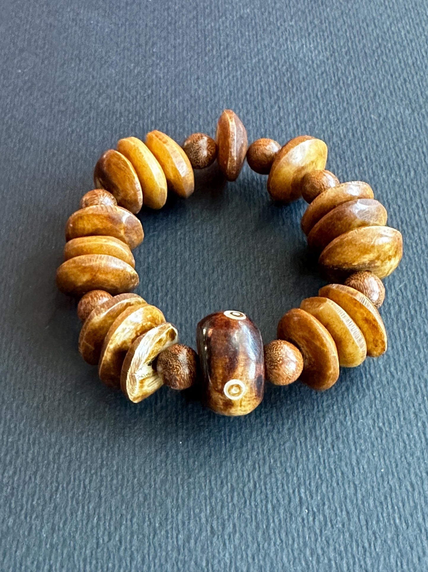 Tribal Chic | Kenyan Saucer Bone Beads in Tan | Handmade by Attrice