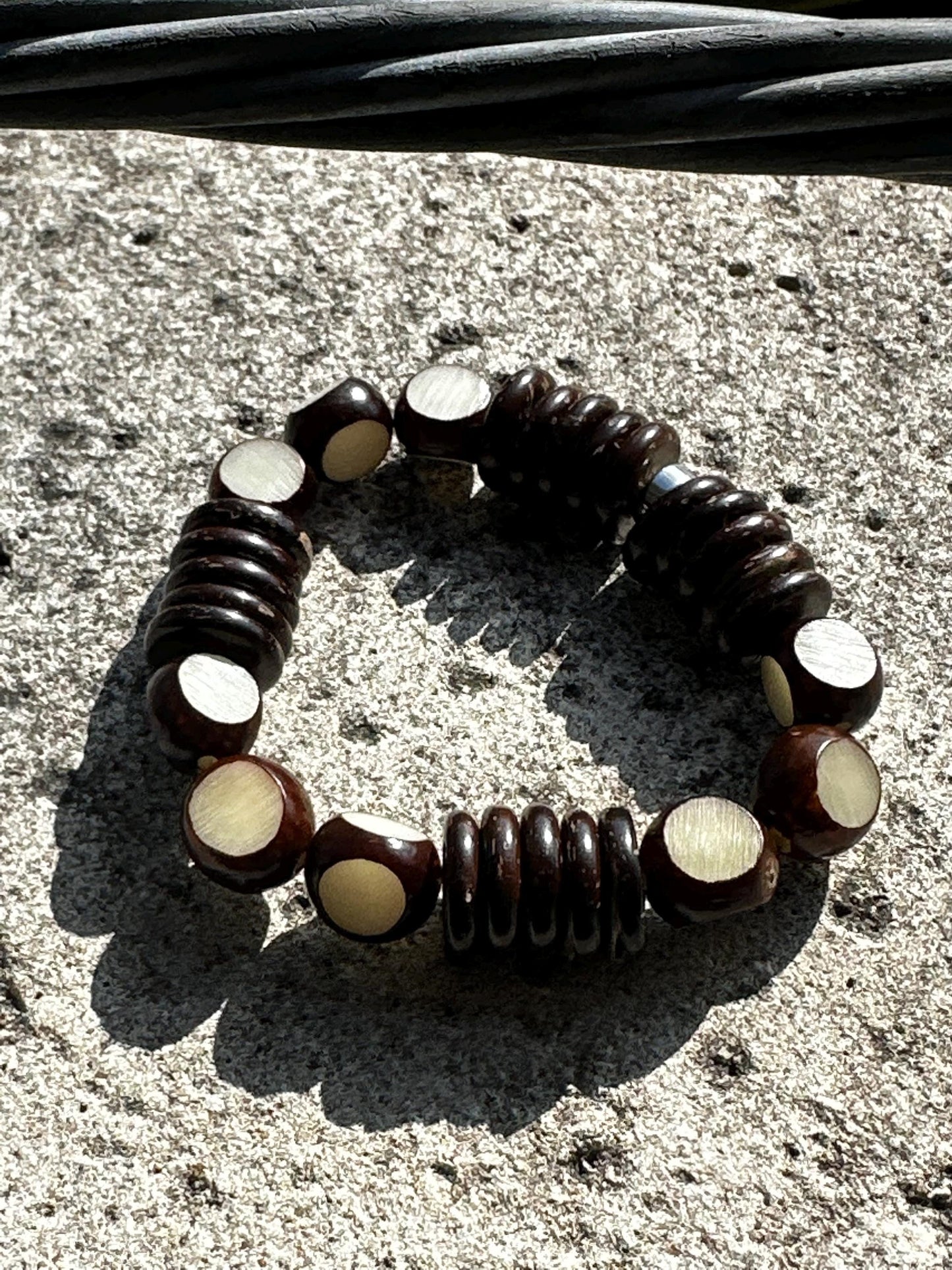 Handcrafted African-Inspired Beaded Bracelet | Brown & Gold Statement Jewelry | One-of-a-Kind Artisan Bracelet | Boho Unisex Style