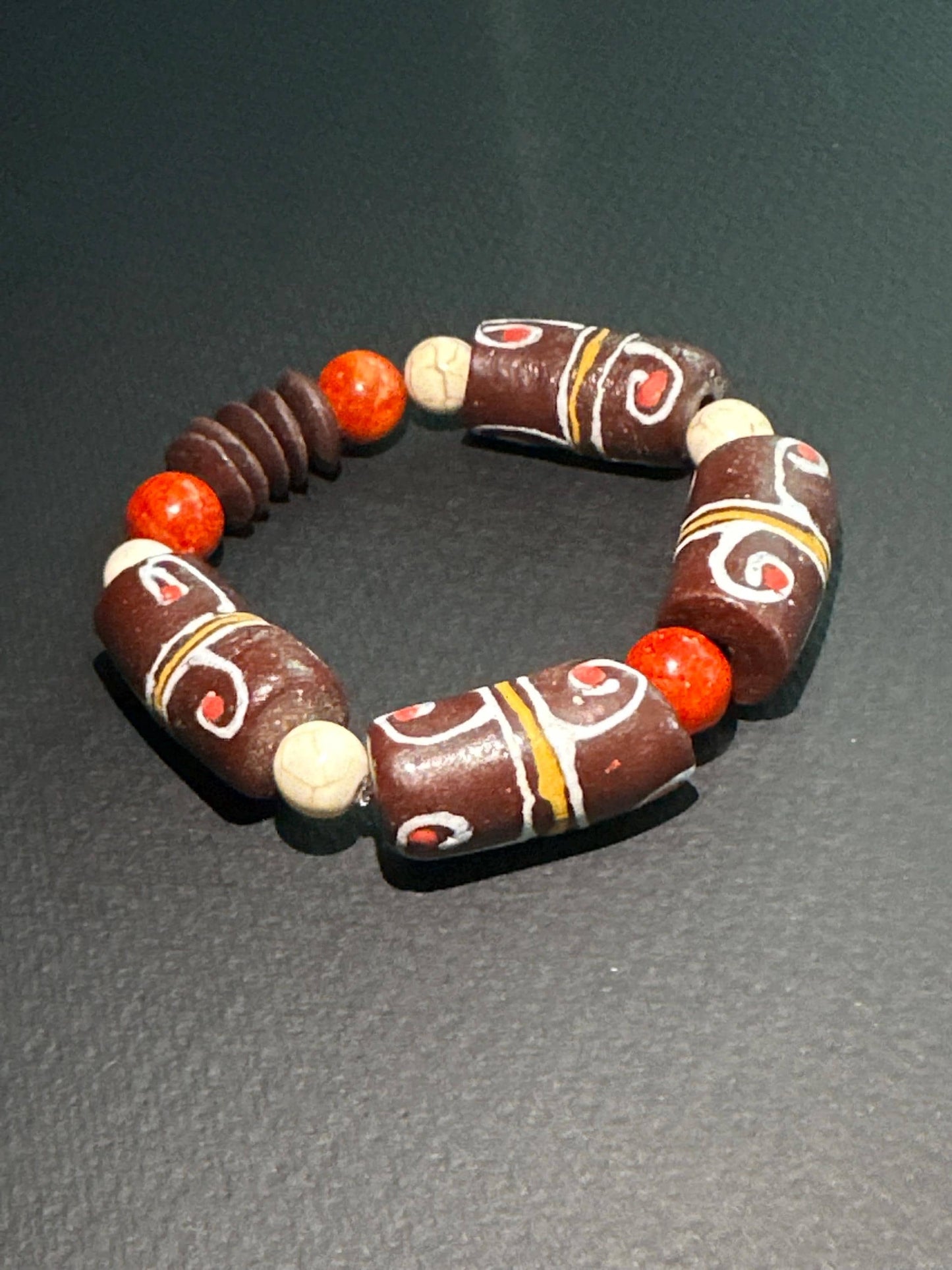 Chunky Recycled African Krobo Bead Bracelet, Global Style