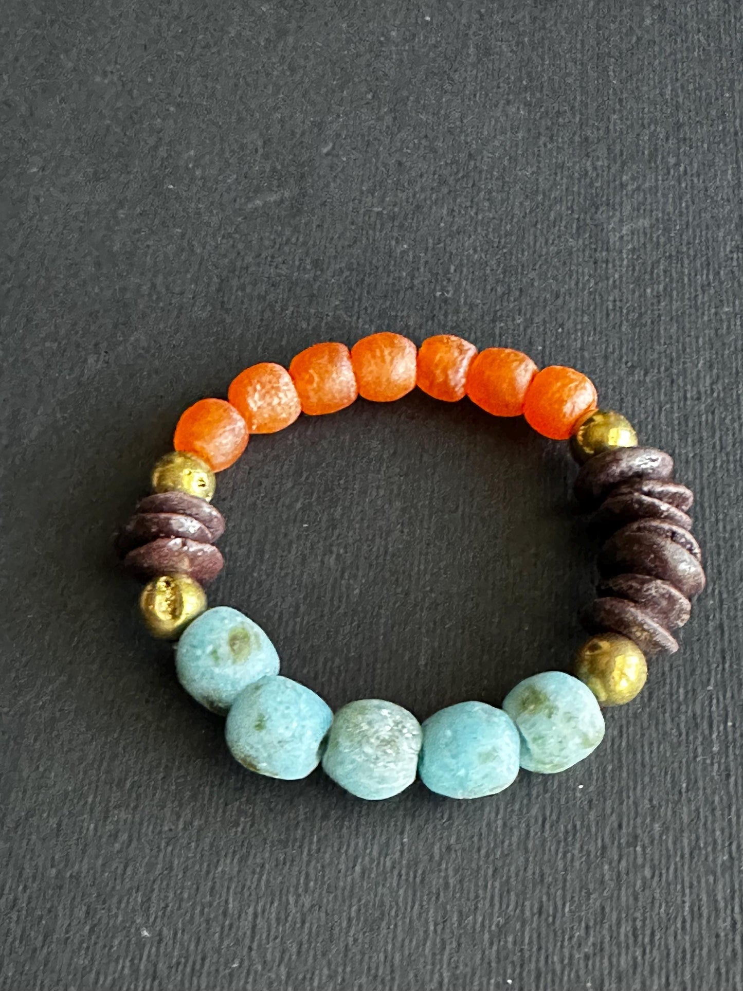 Recycled African Glass Bead Bracelet | Boho Unisex Jewelry