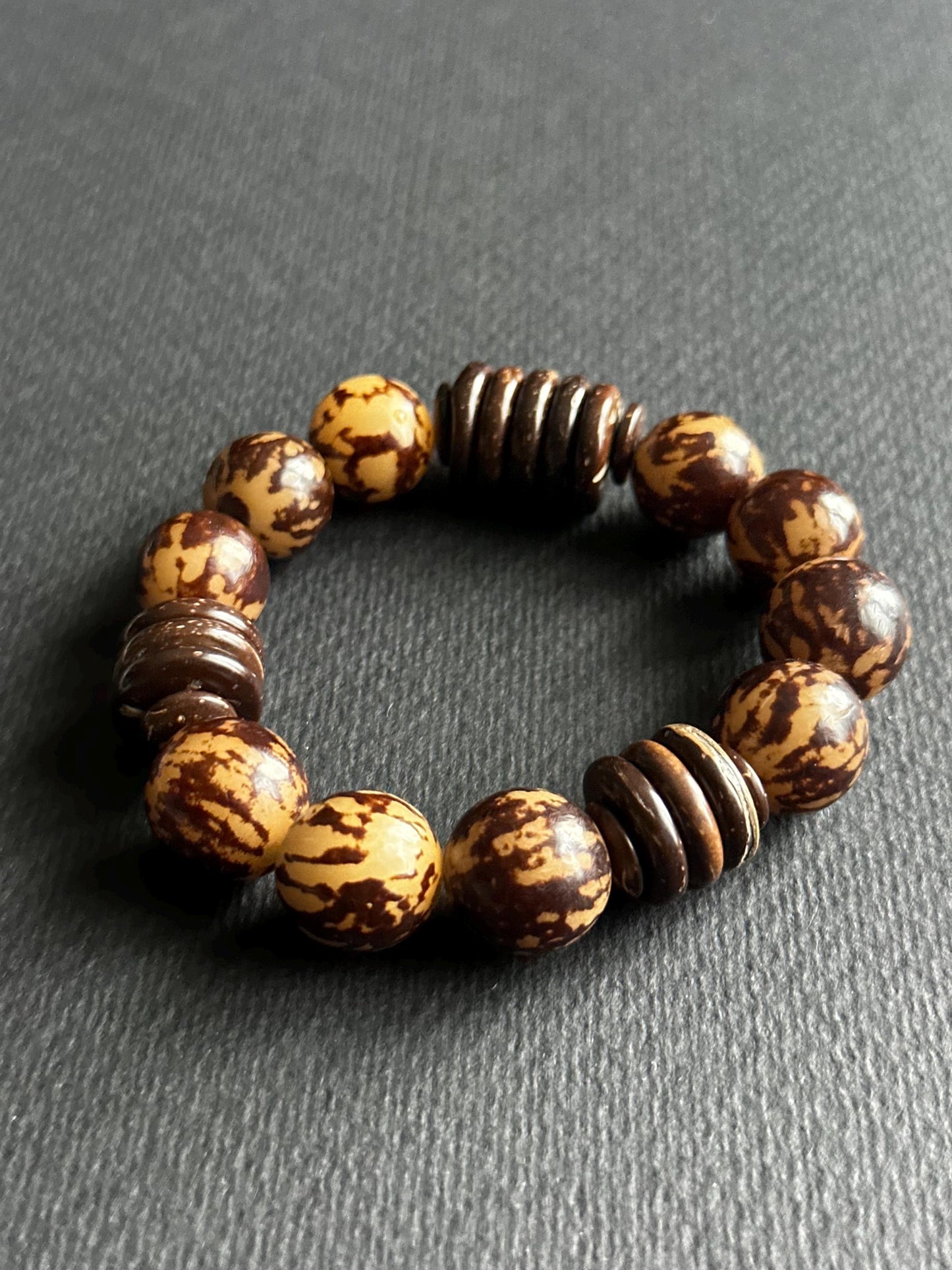 Earthy Boho Bracelet Stack – Wood, Bone & Mixed Bead Set