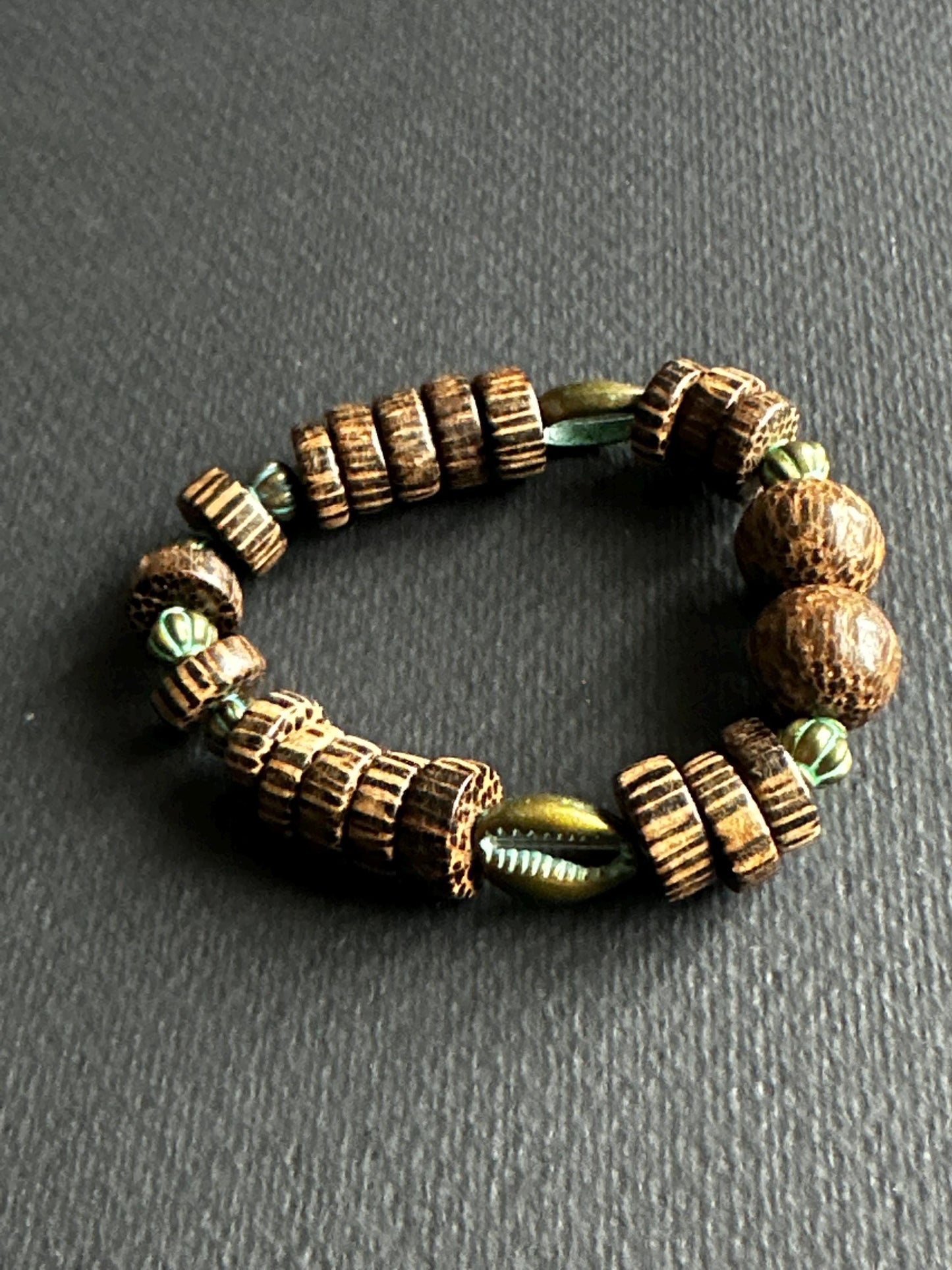 Earthy Boho Bracelet Stack – Wood, Bone & Mixed Bead Set