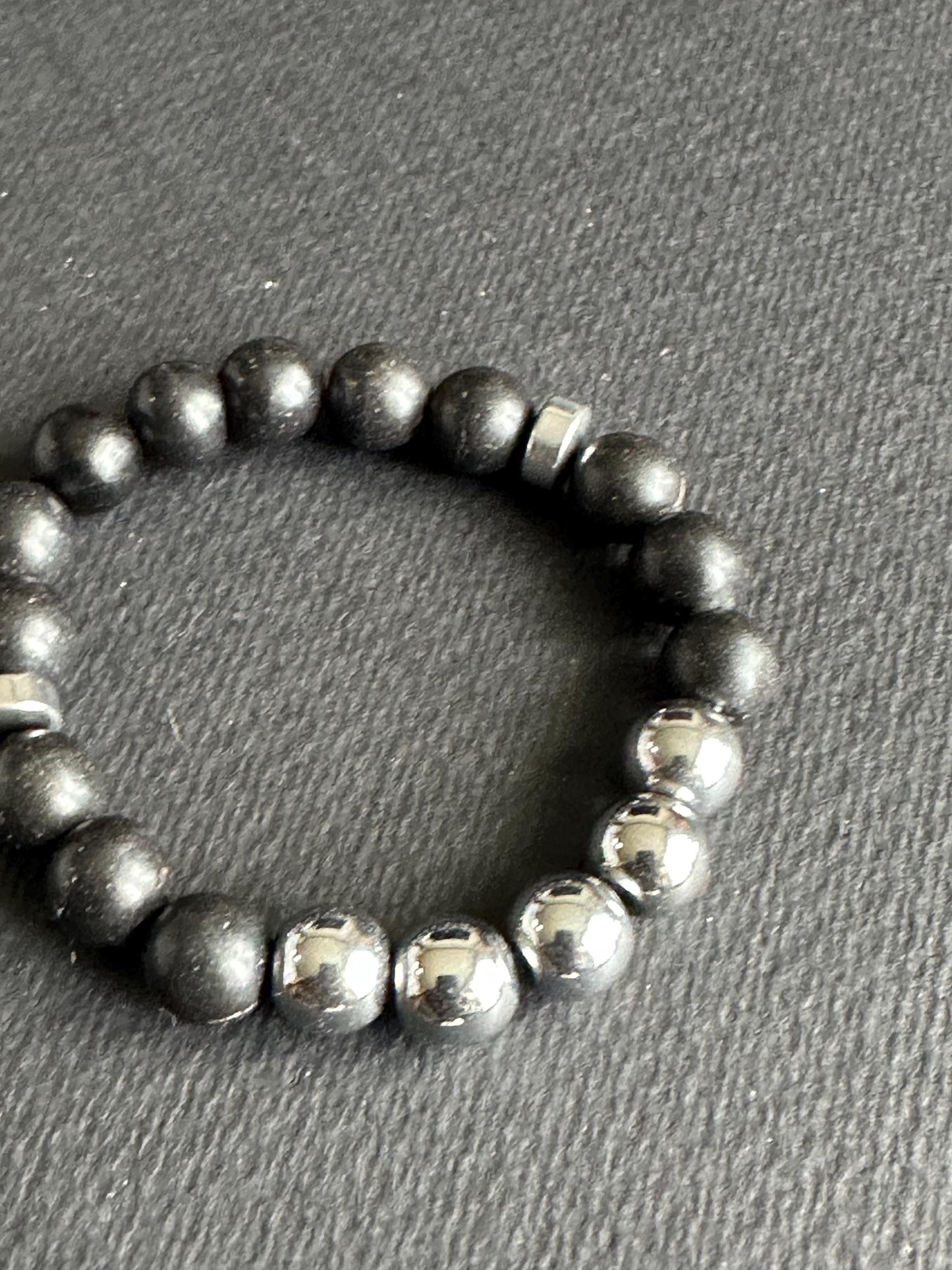 Black and Silver Bracelet 6.5 inches