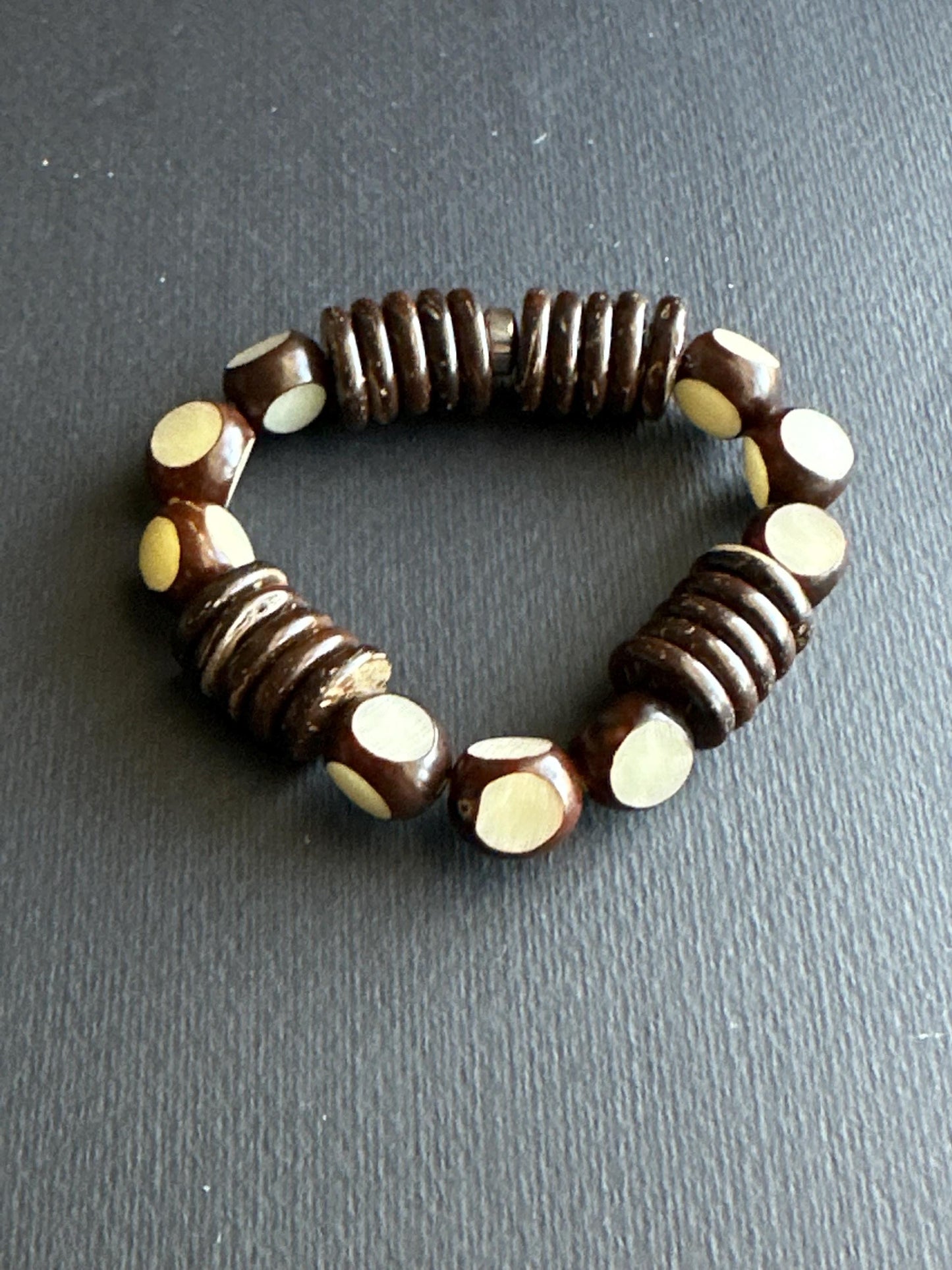 Handcrafted African-Inspired Beaded Bracelet | Brown & Gold Statement Jewelry | One-of-a-Kind Artisan Bracelet | Boho Unisex Style